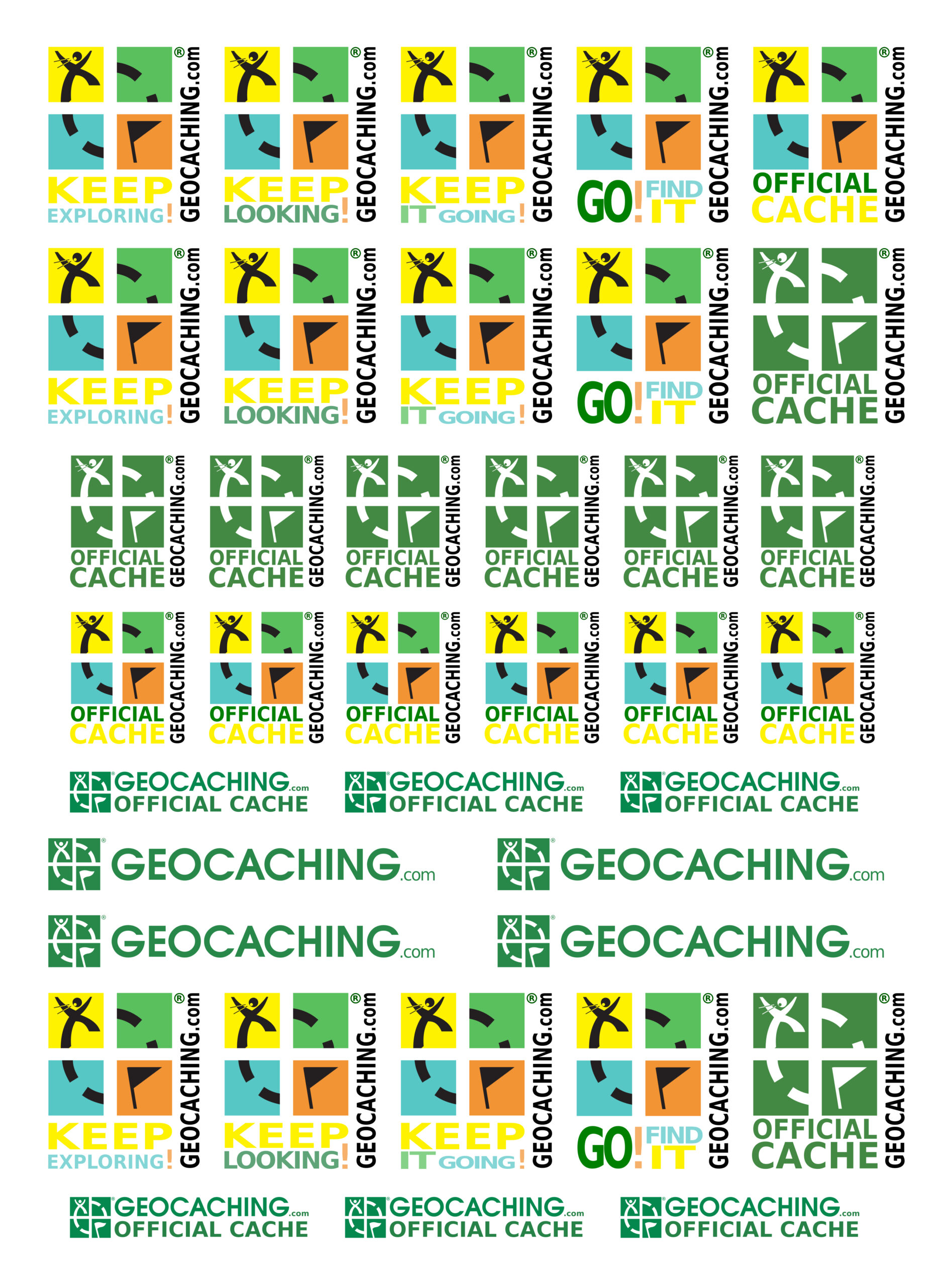 Geocaching Stickers Template Vector Image In The