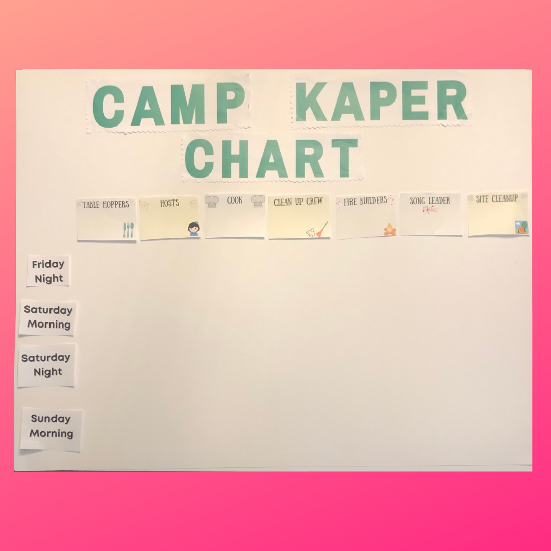 Girl Scout Camping Kaper Chart Girl Scout Camping Kaper Chart
