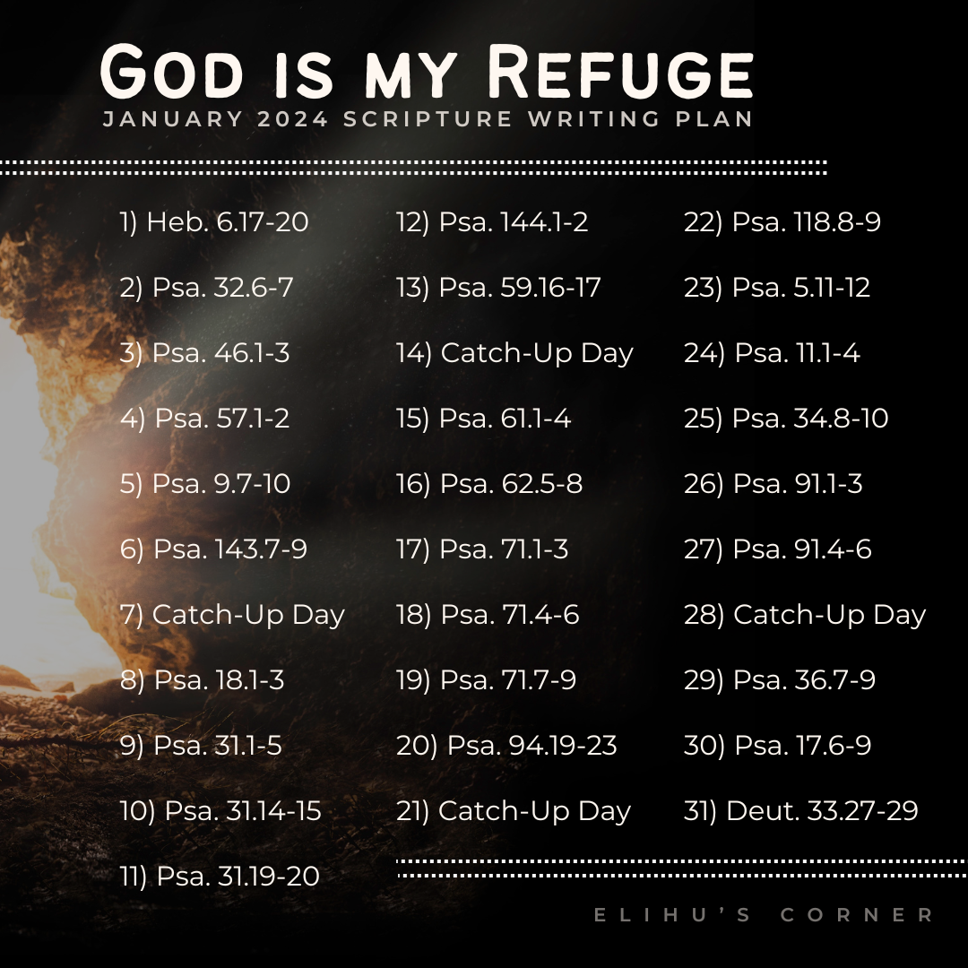 God Is My Refuge January 2024 Scripture Writing Plan
