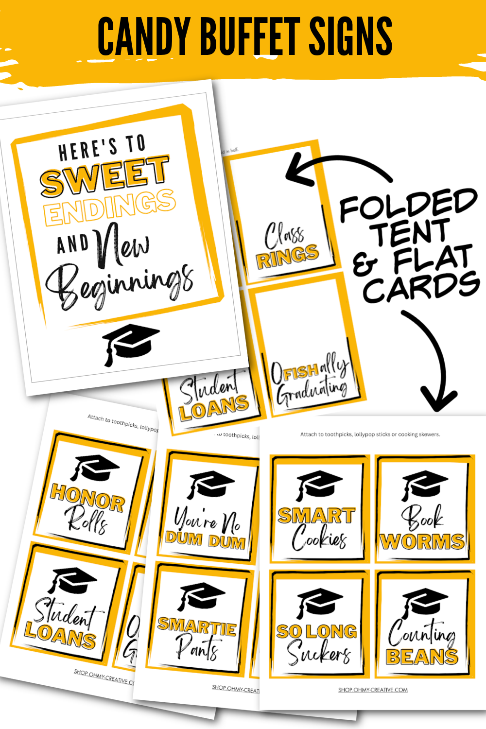 free printable graduation candy buffet signs