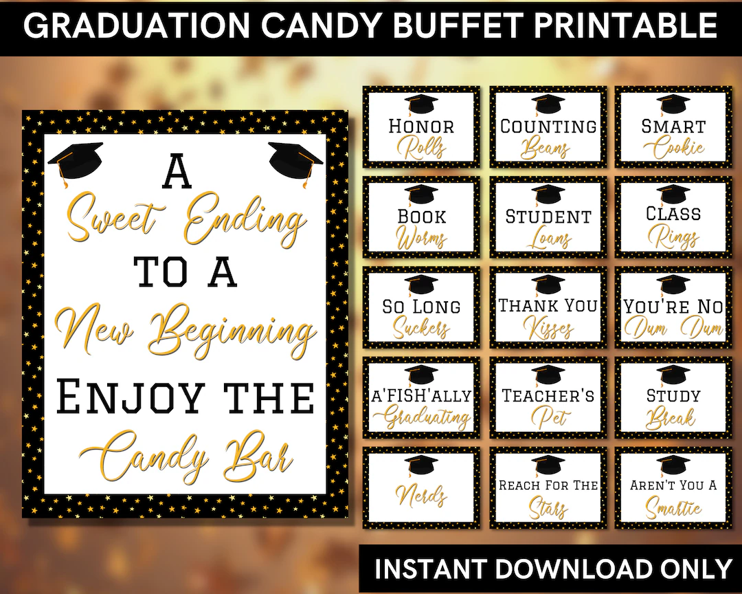 Graduation Candy Buffet Signs Party