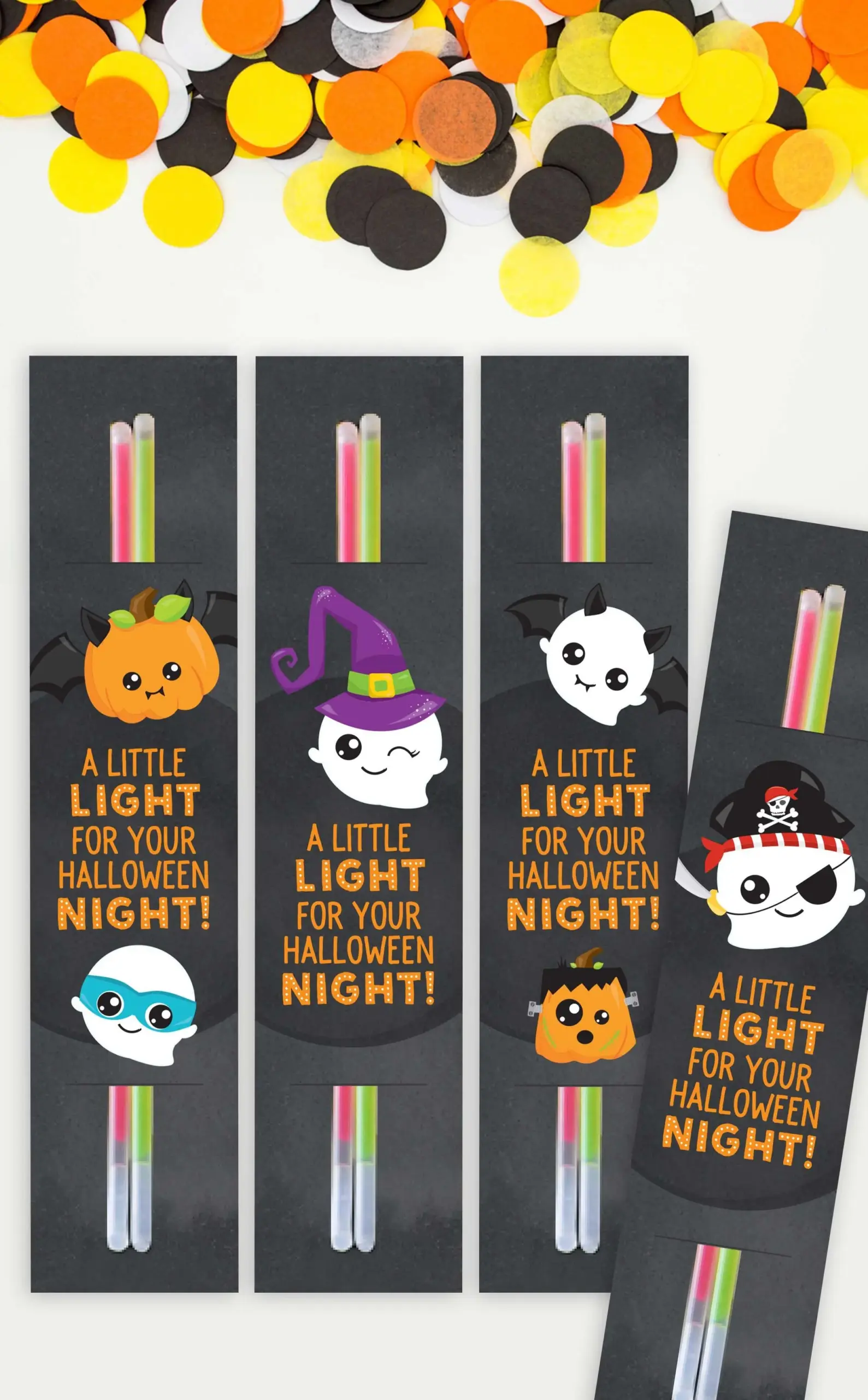 Halloween Glow Stick Cards