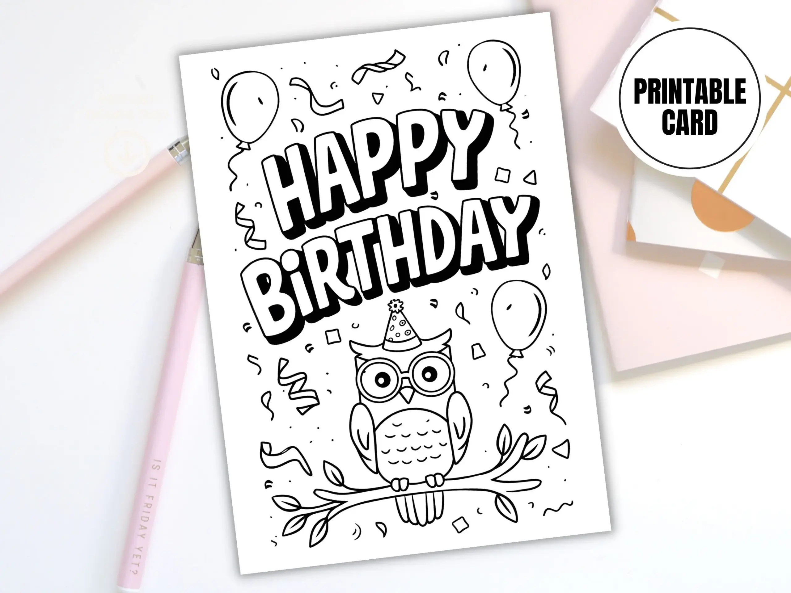 Happy Birthday Owl Printable Coloring Happy Birthday Owl Printable Coloring