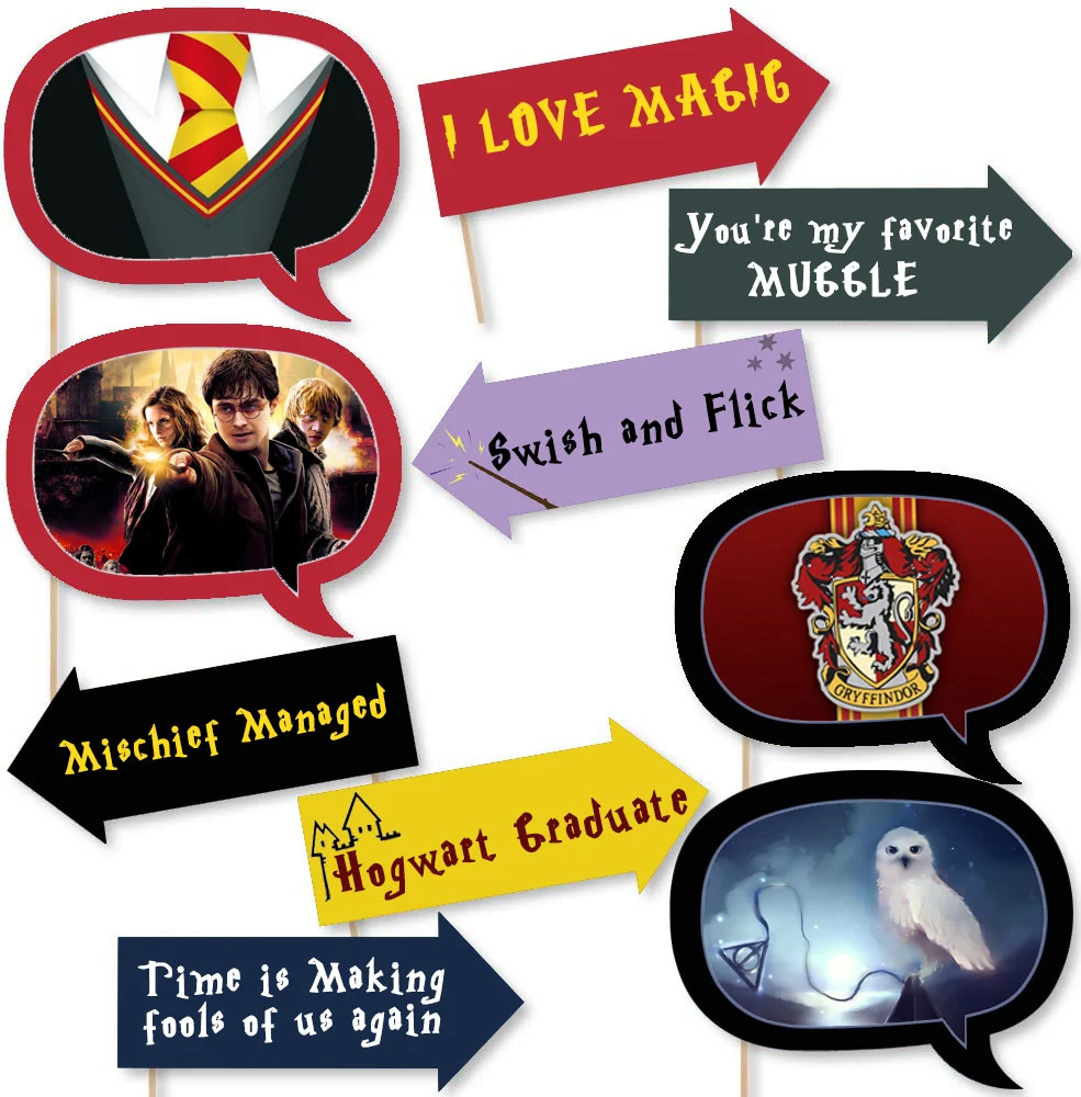 Harry Potter Party Or Birthday Party Photo Booth Props Kit 10 Piece