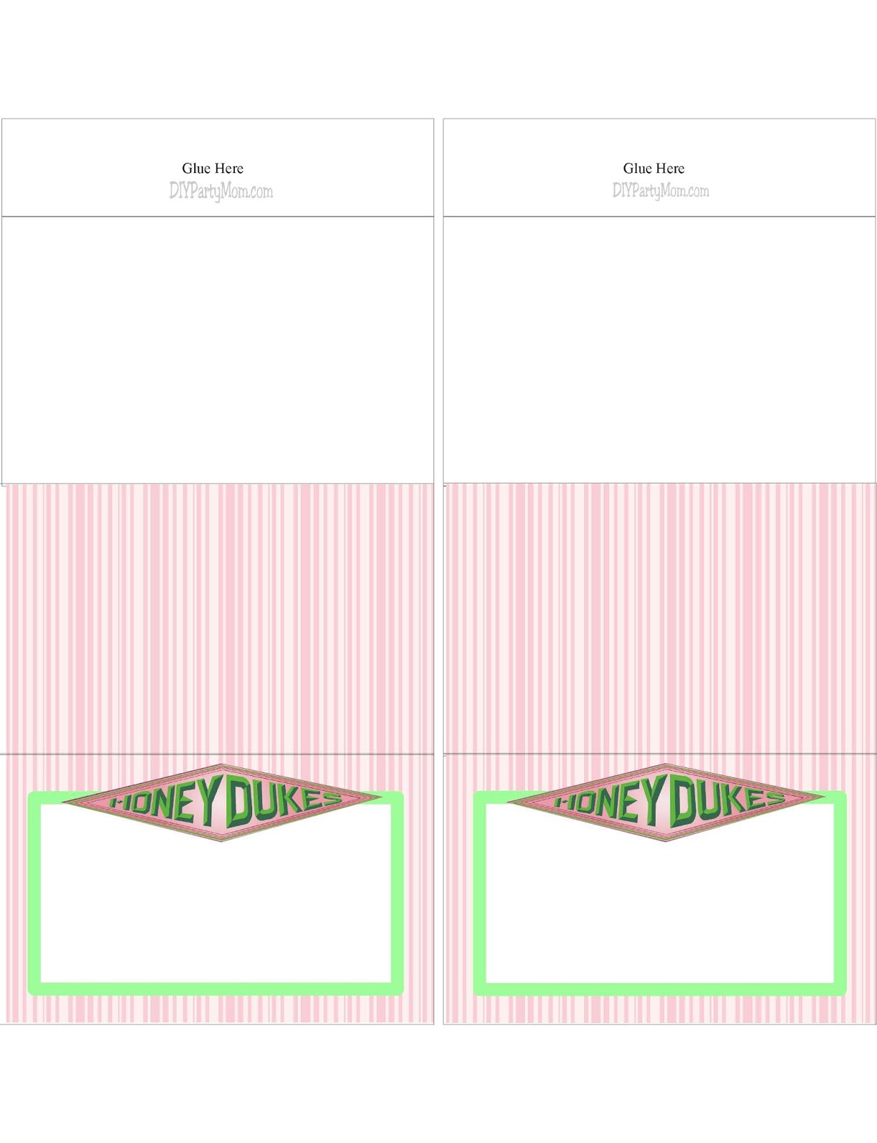Honeydukes Table Cards Honeydukes Table Cards