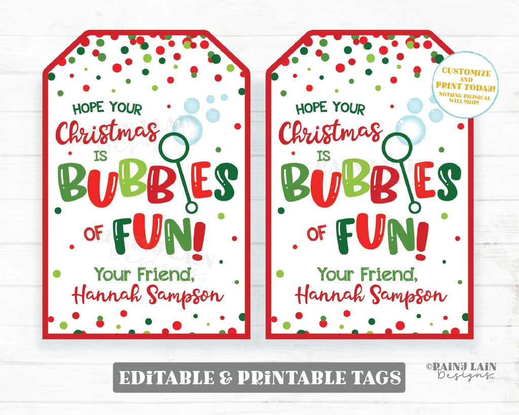free printable gift tags for bubbles