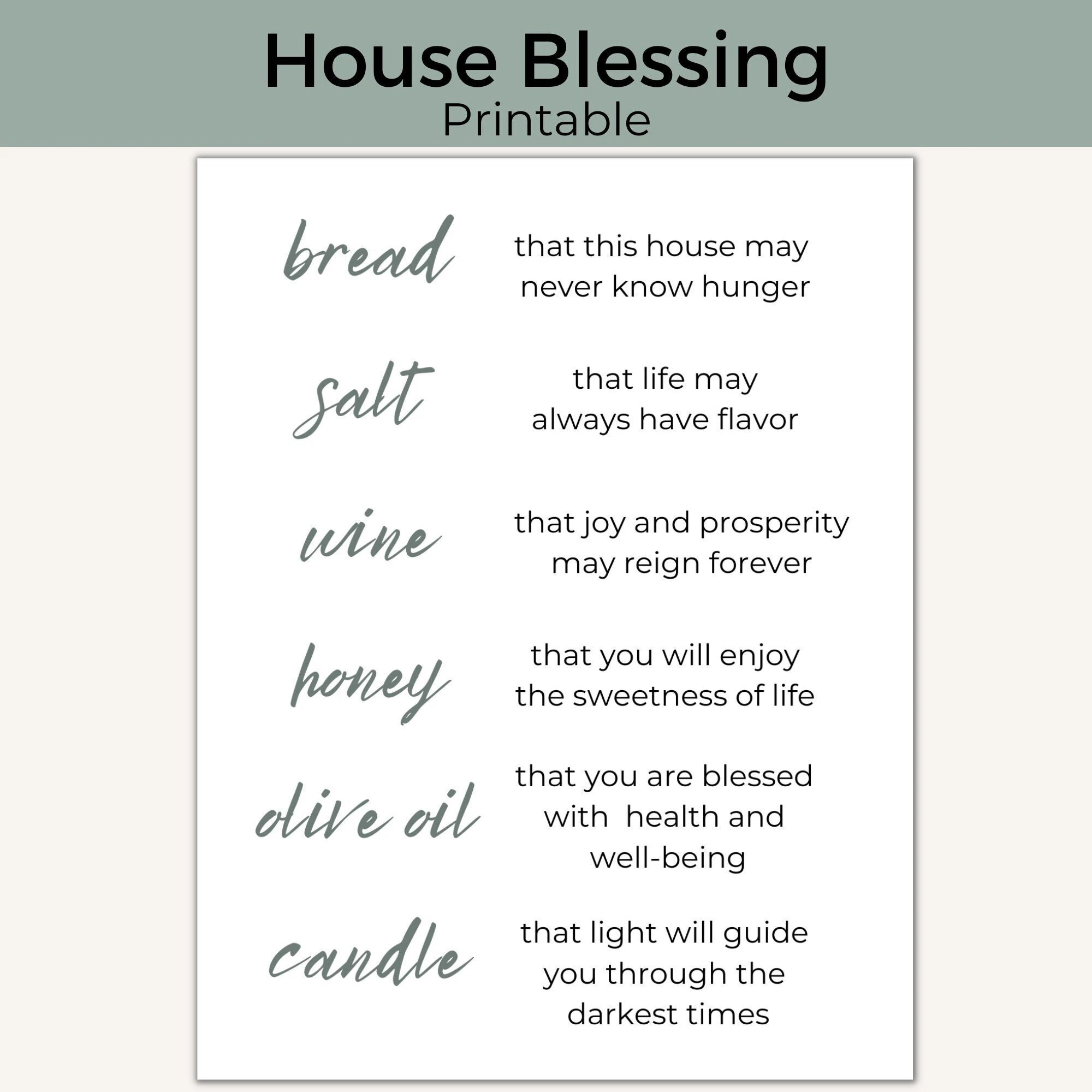 Housewarming Printable House Blessing Housewarming Printable House Blessing