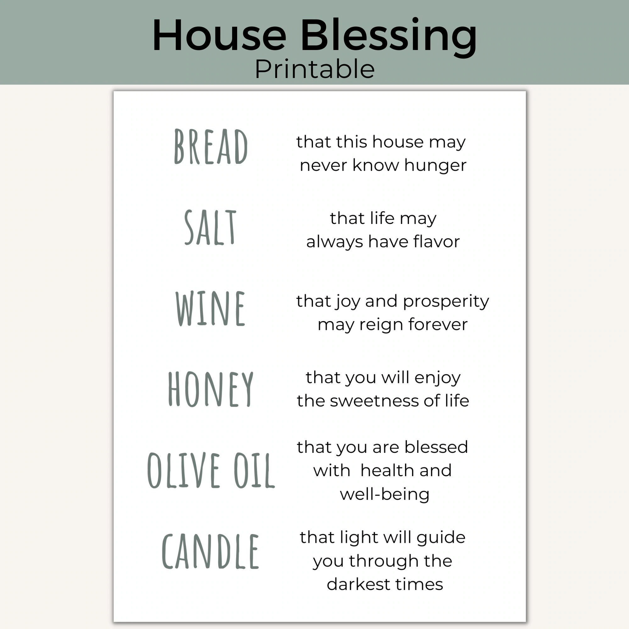 Housewarming Printable House Blessing
