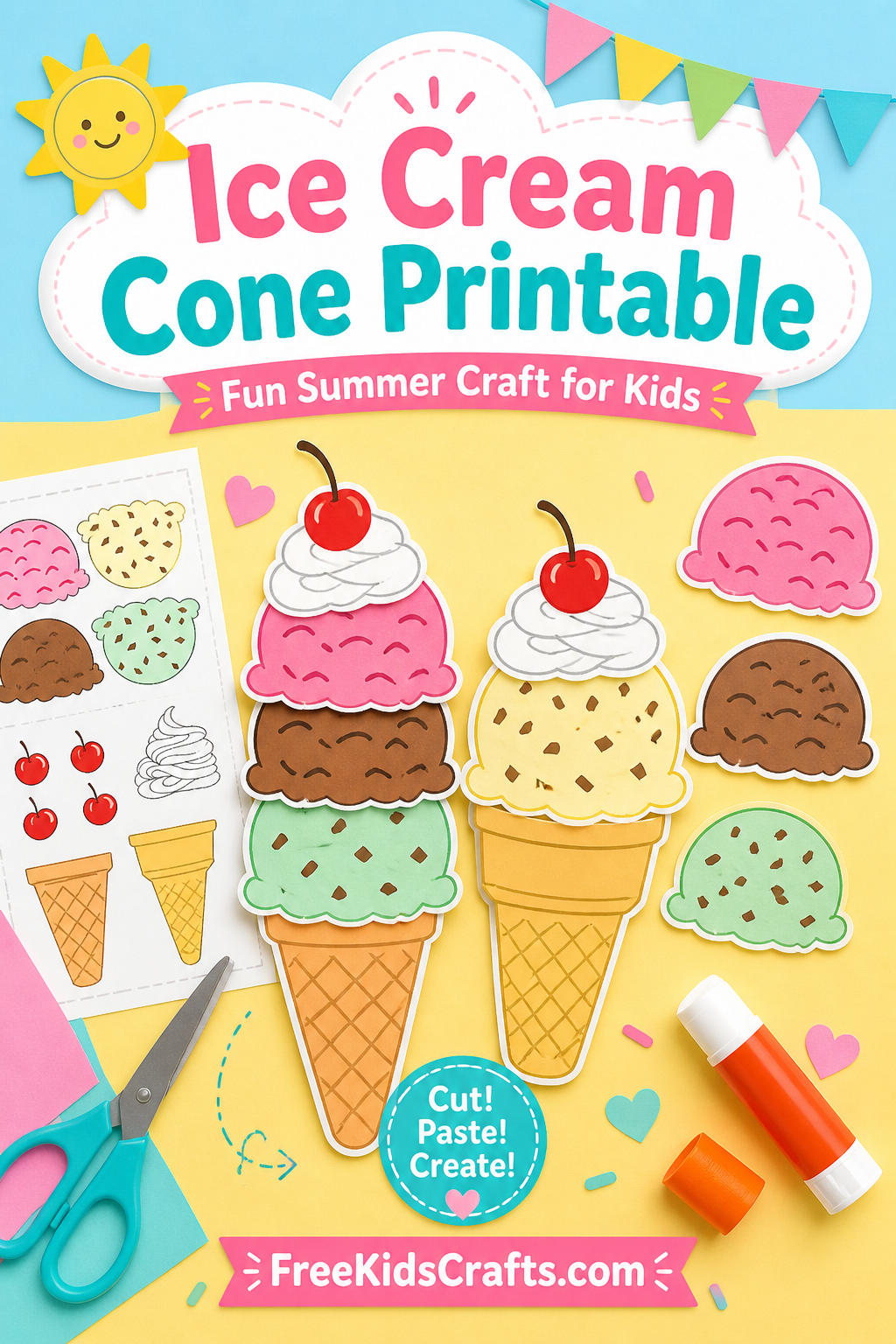 Ice Cream Cone Printable Ice Cream Cone Printable