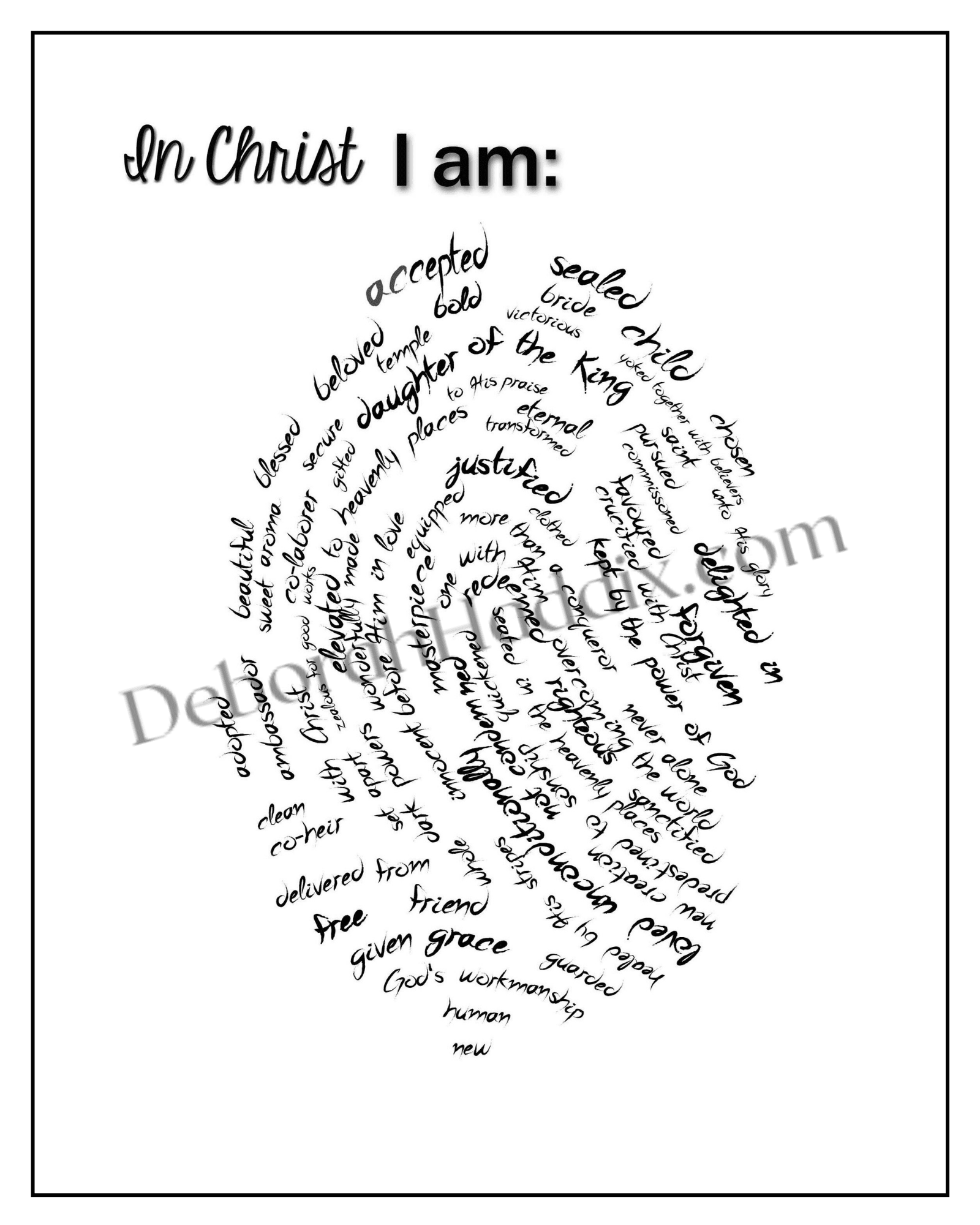 Identity In Christ Thumbprint Image