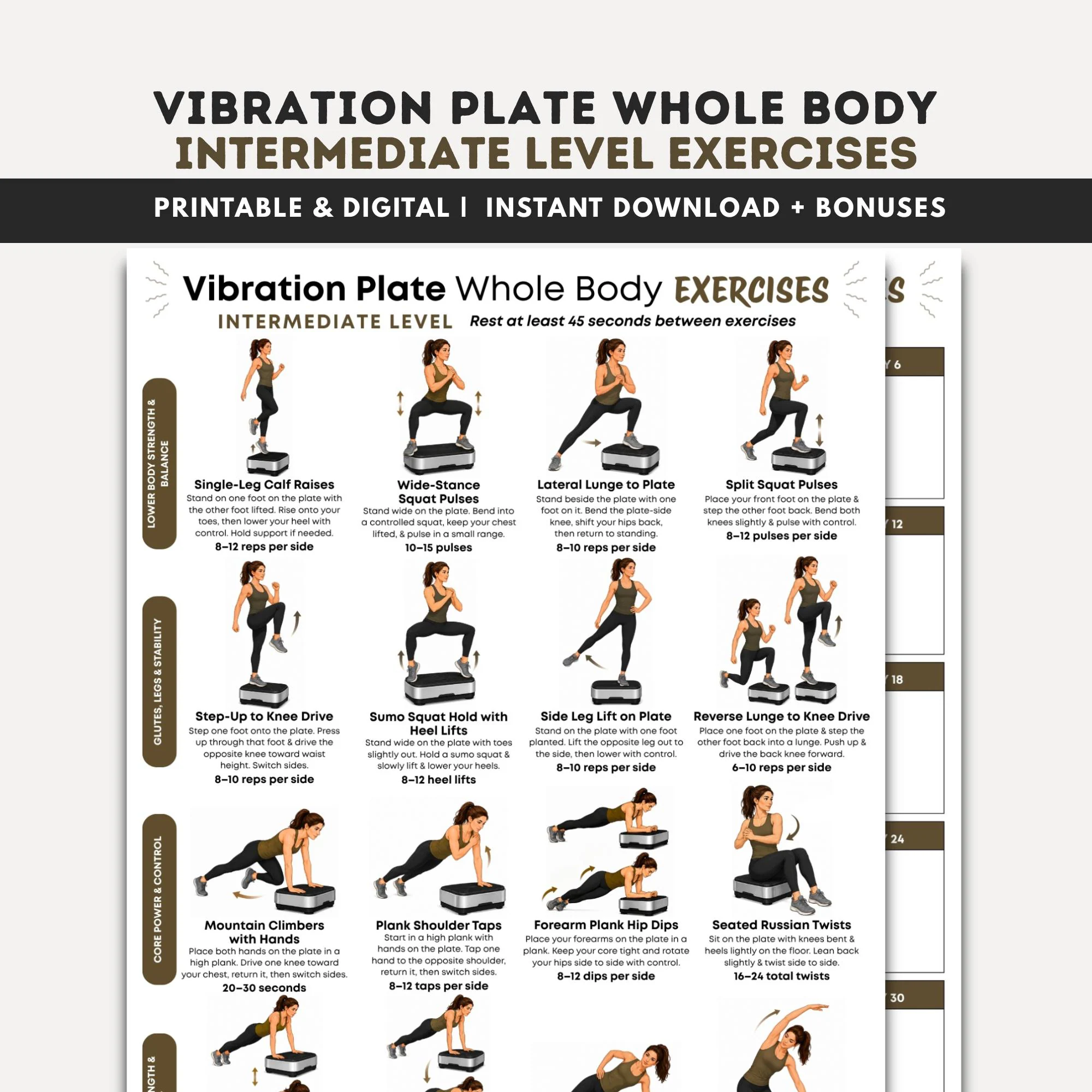 Intermediate Vibration Plate Exercises Intermediate Vibration Plate Exercises