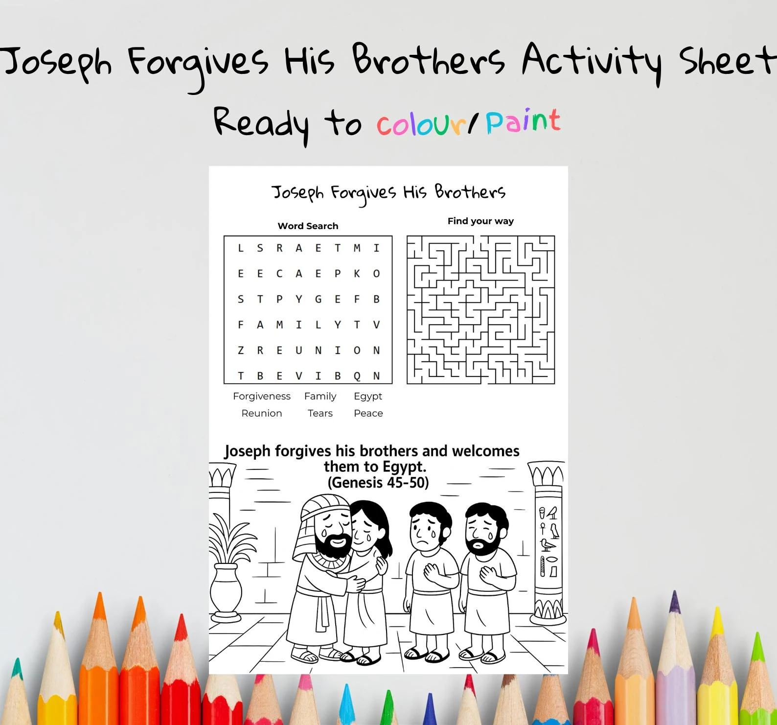 Joseph Forgives His Brothers Bible Craft Joseph Forgives His Brothers Bible Craft
