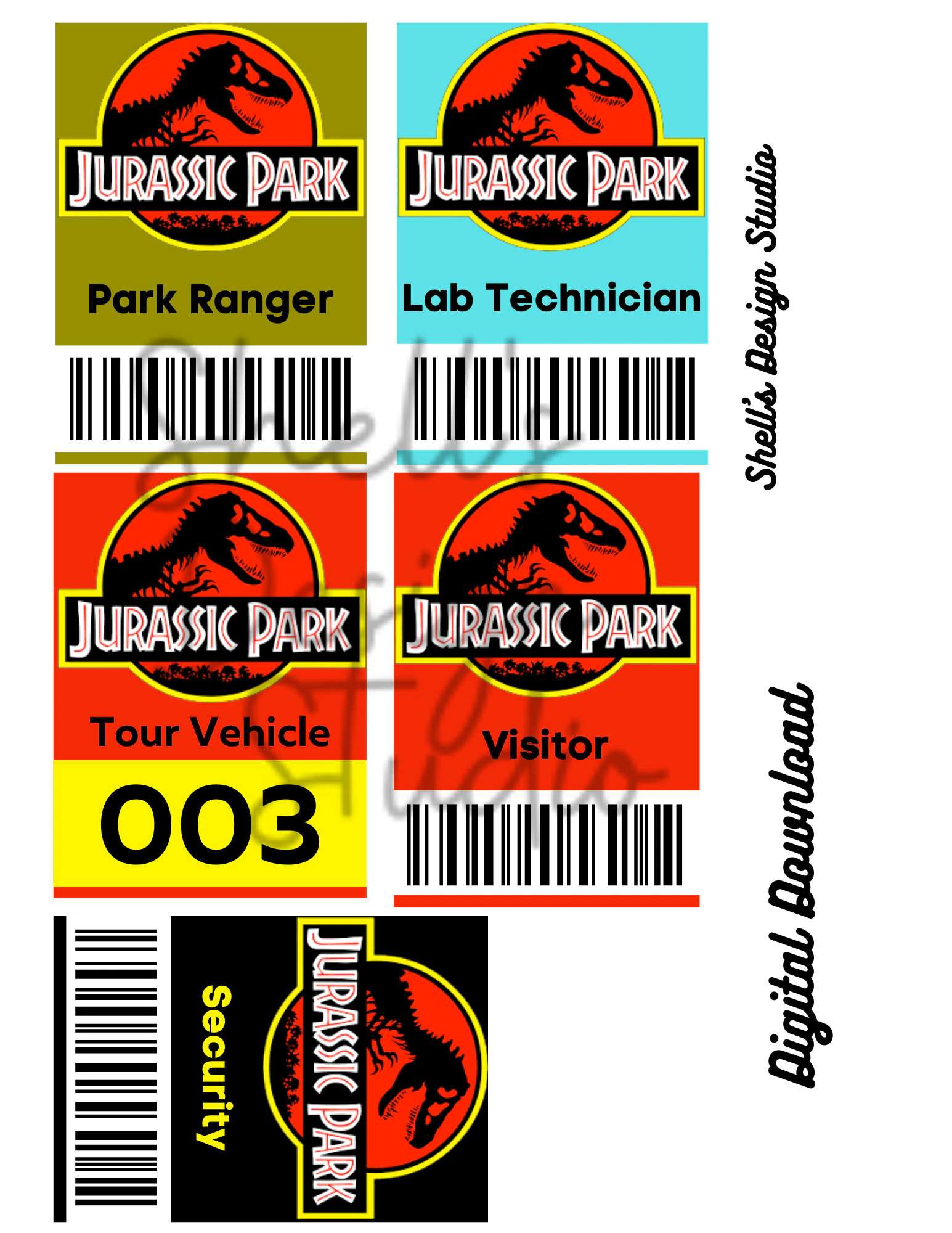 printable jurassic park id badge template free printable jurassic park id badge template free