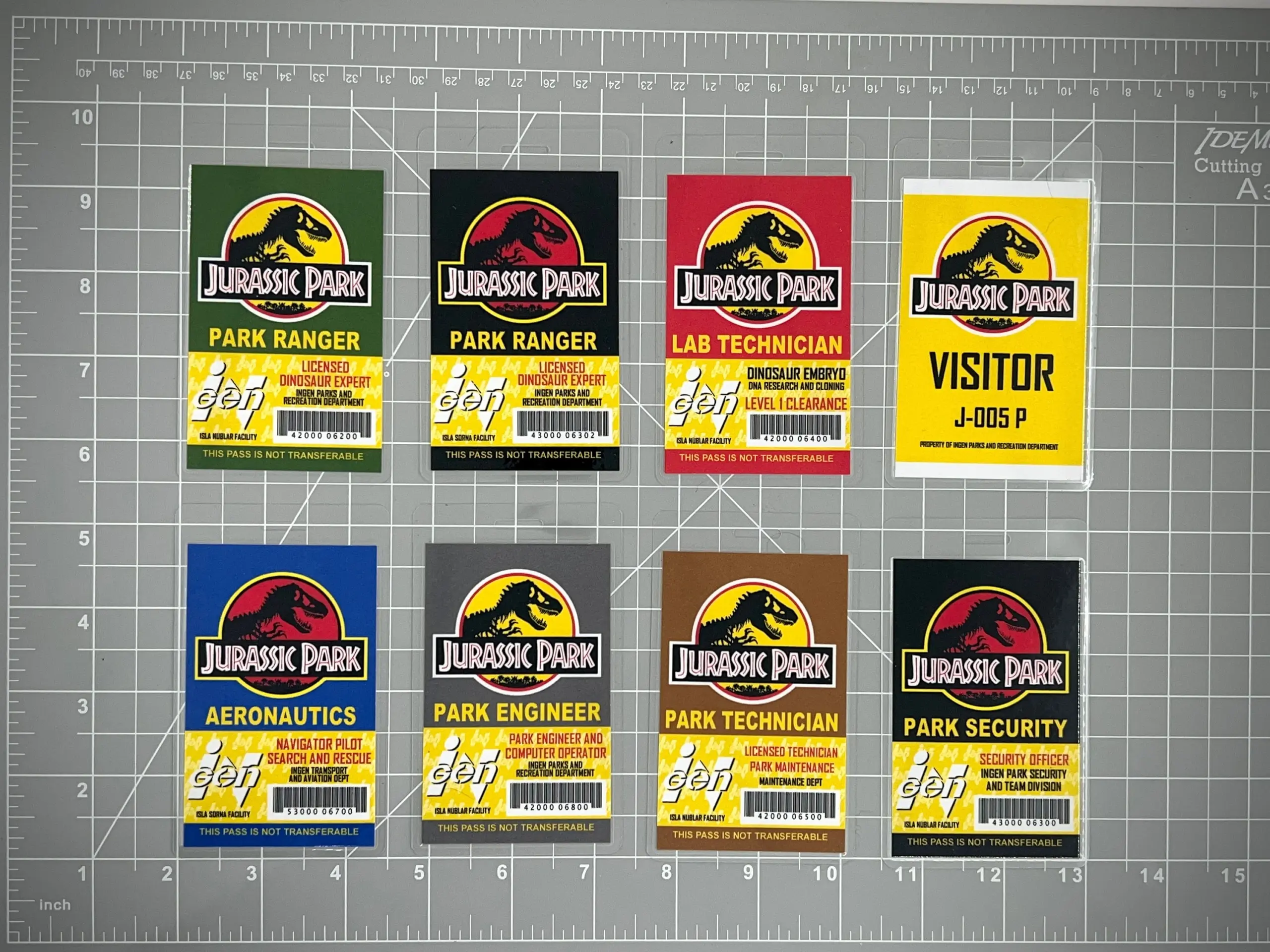 Jurassic Park Id Badge Collection 8 Jurassic Park Id Badge Collection 8
