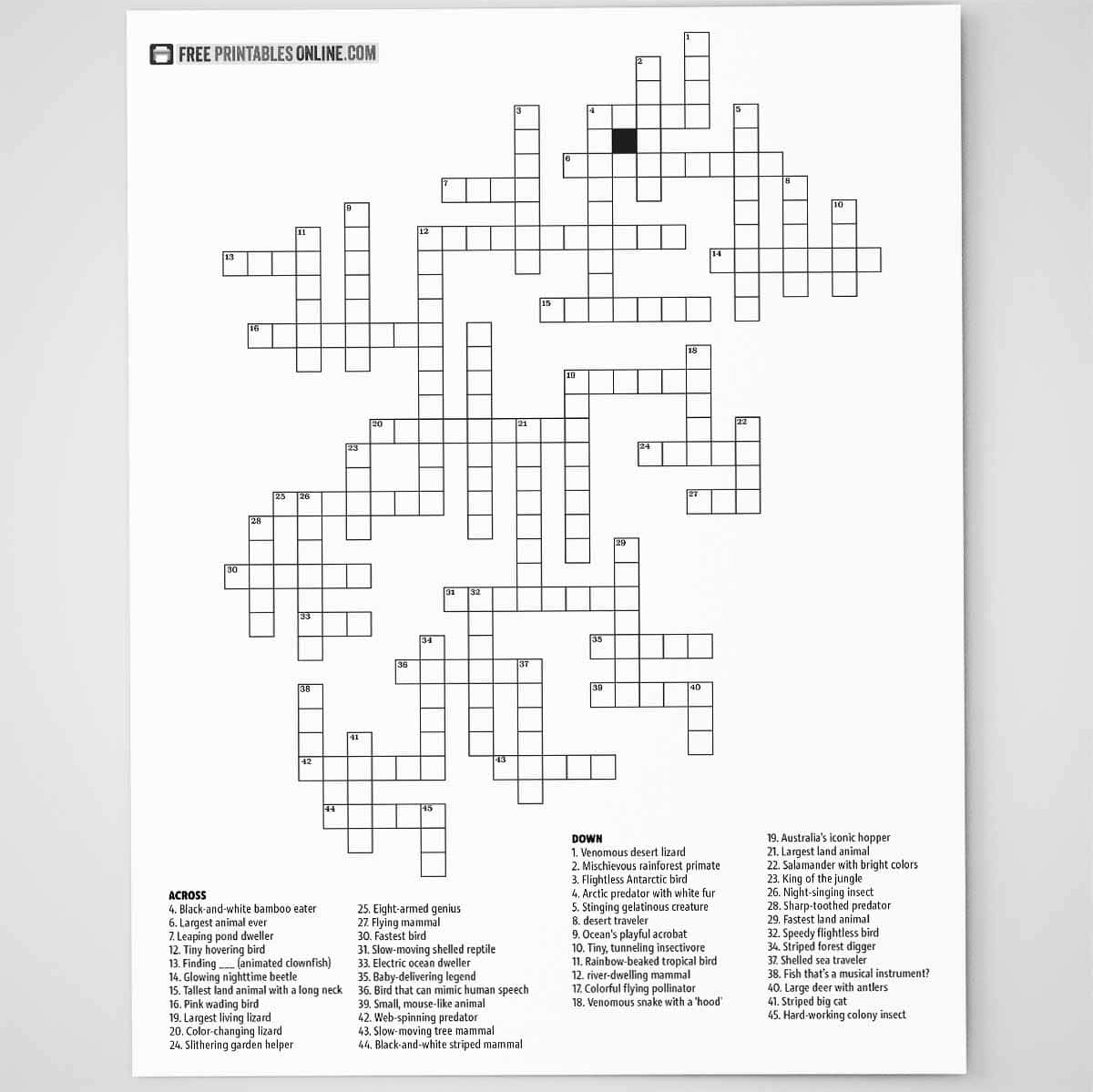 Kid Friendly Free Printable Crossword Puzzle Kid Friendly Free Printable Crossword Puzzle