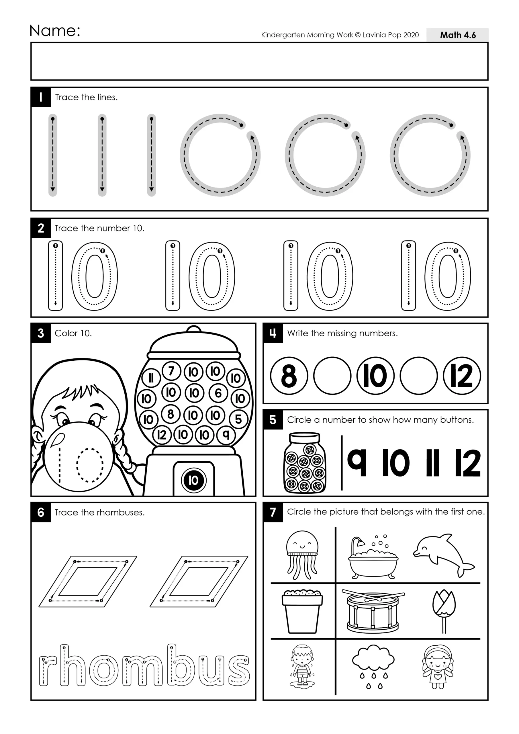 morning work free printables