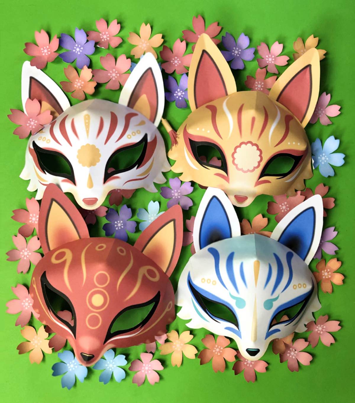 Kitsune Fox Mask Template Kitsune Fox Mask Template