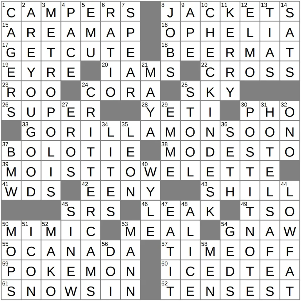 La Times Crossword La Times Crossword