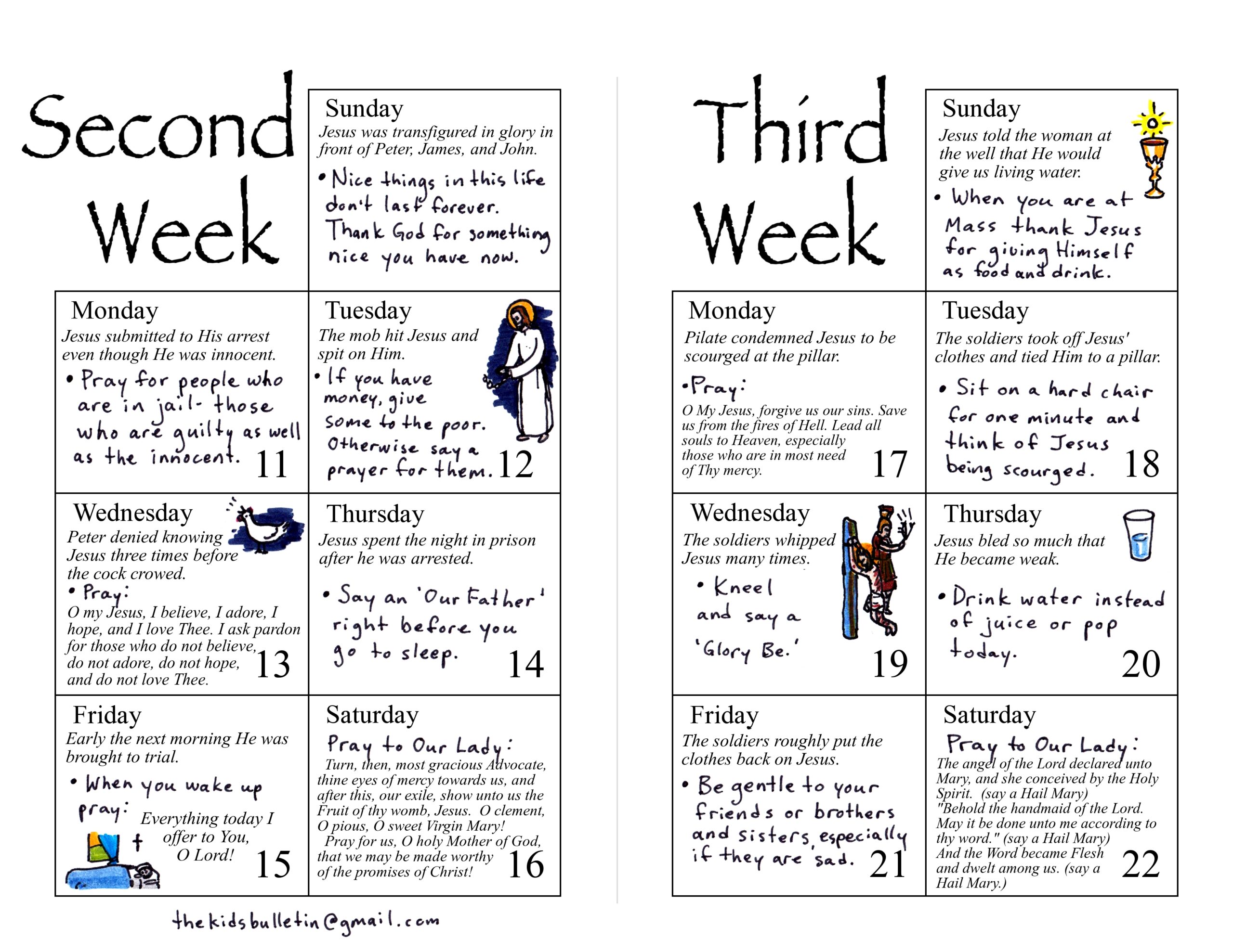 Lenten Calendar For Children