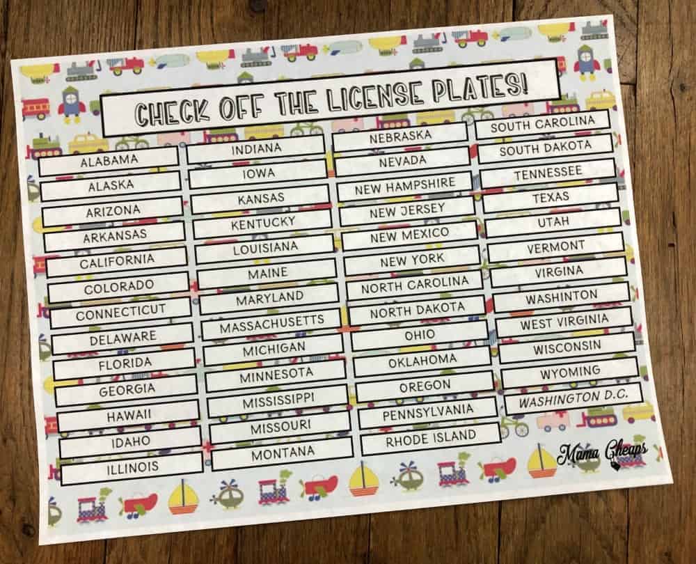 free license plate game printable free license plate game printable