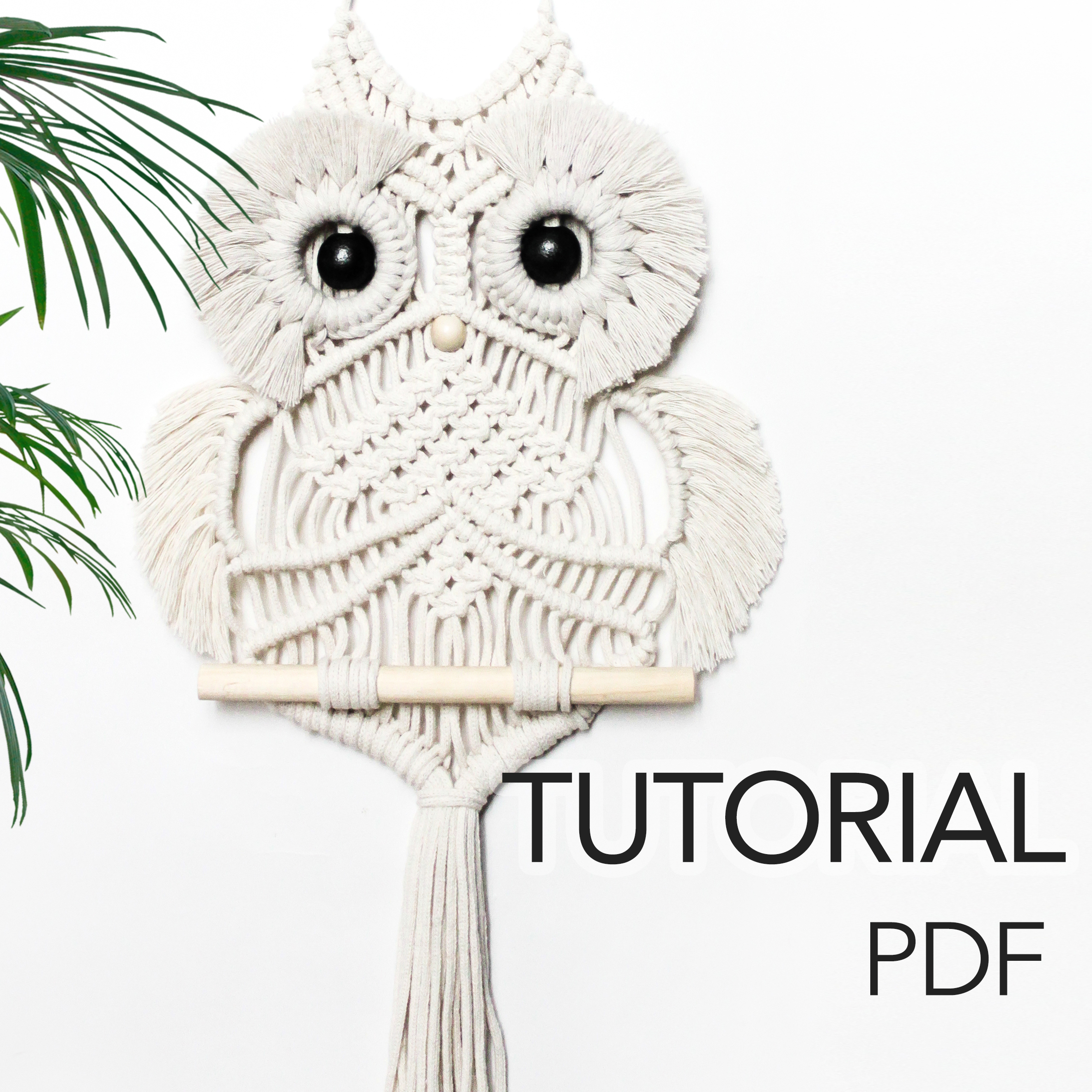 Macrame Owl Pattern Macrame Tutorial Pdf For Beginners Wall Hanging Diy Pattern