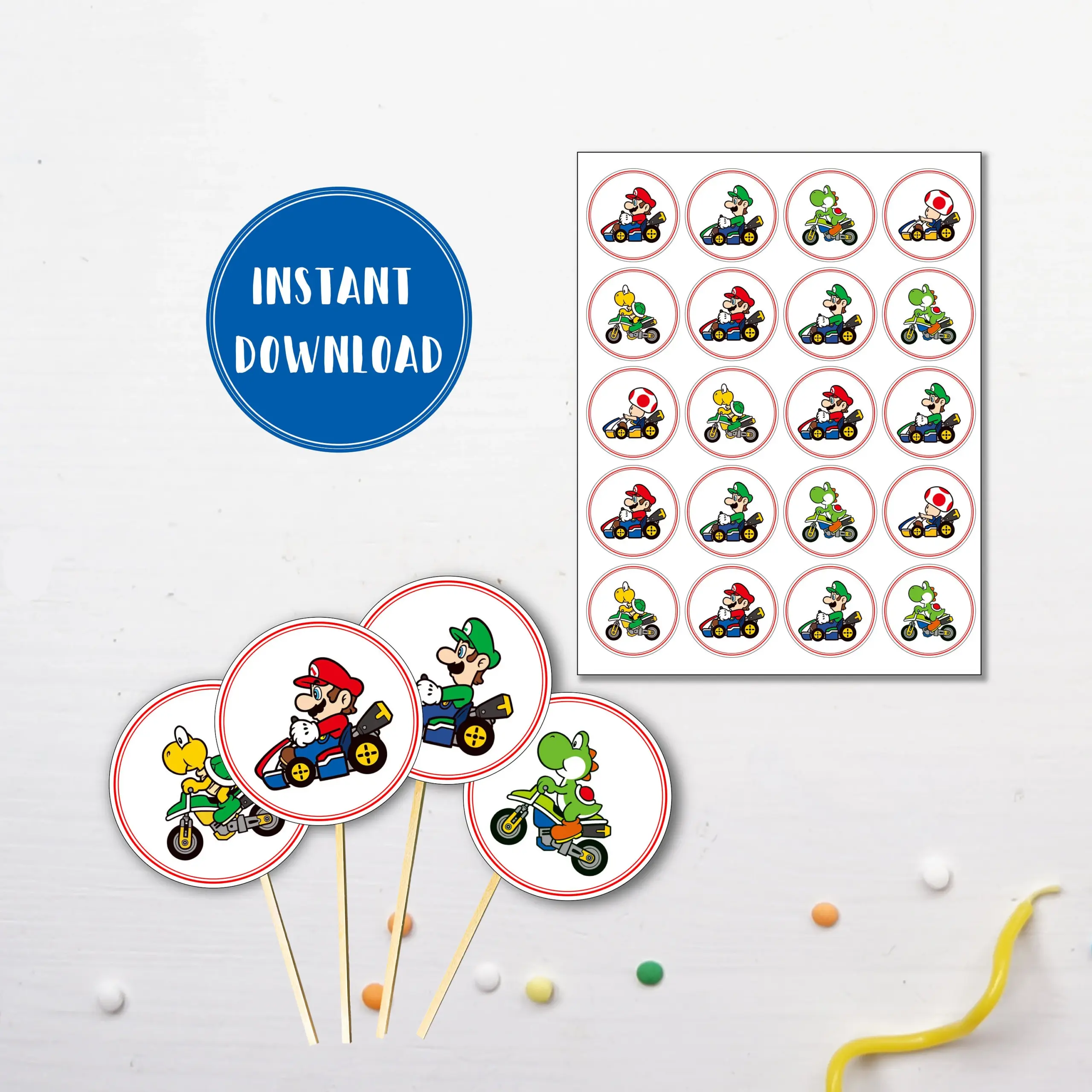 Mario Kart Cupcake Toppers Mariokart Mario Kart Cupcake Toppers Mariokart