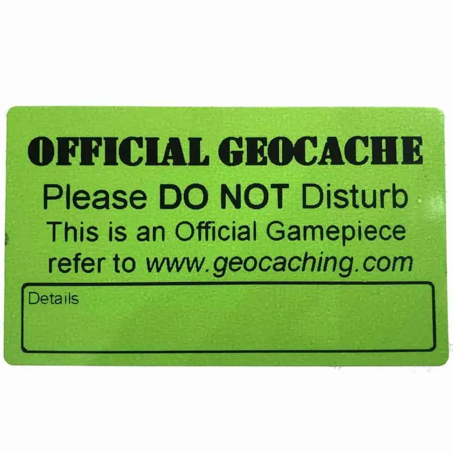 Medium Geocache Label Sticker For Geocaching Weather Proof Vinyl 10cms Wide Medium Geocache Label Sticker For Geocaching Weather Proof Vinyl 10cms Wide