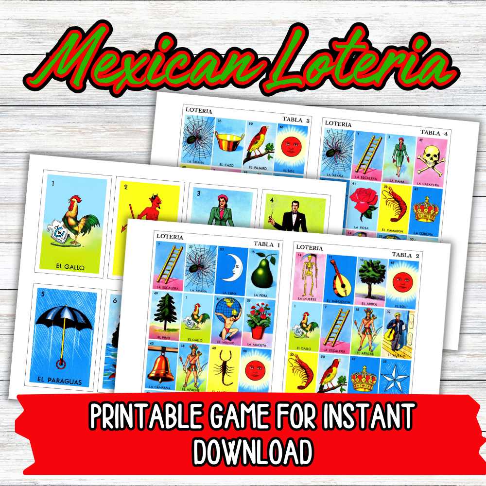 Mexican Loteria Game Printable Cards