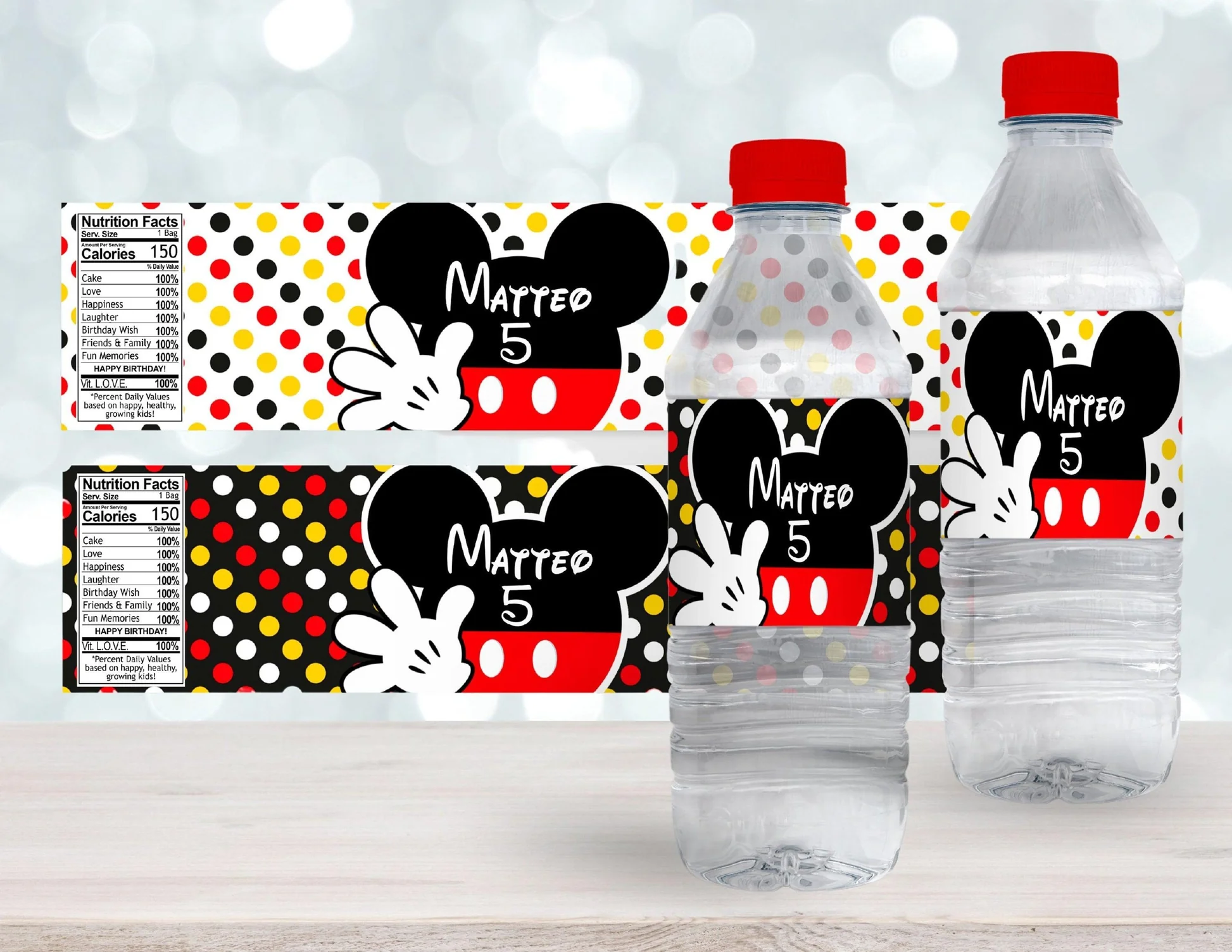 Mickey Mouse Bottle Labels Bottle