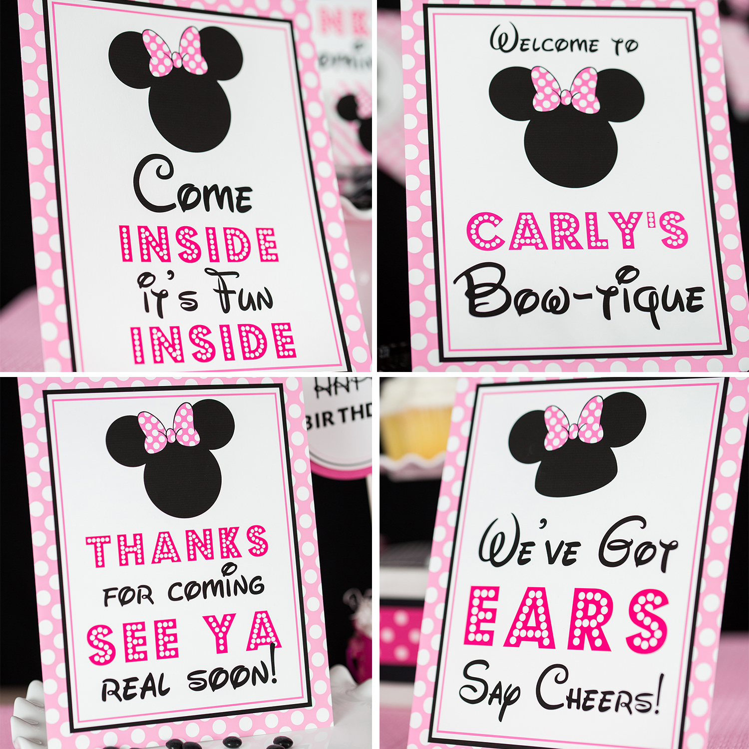 Minnie Mouse Party Signs