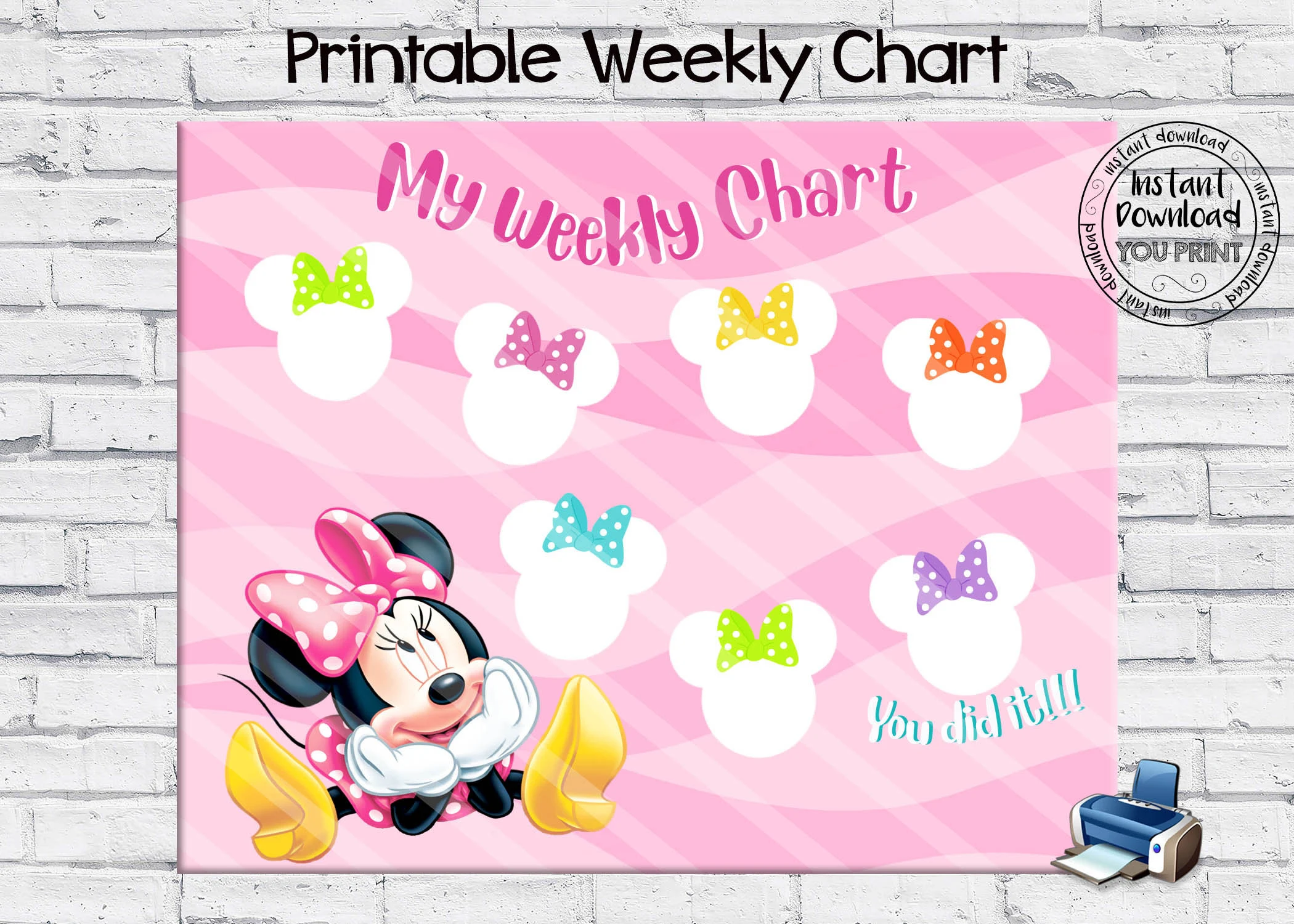 free printable minnie mouse potty training chart