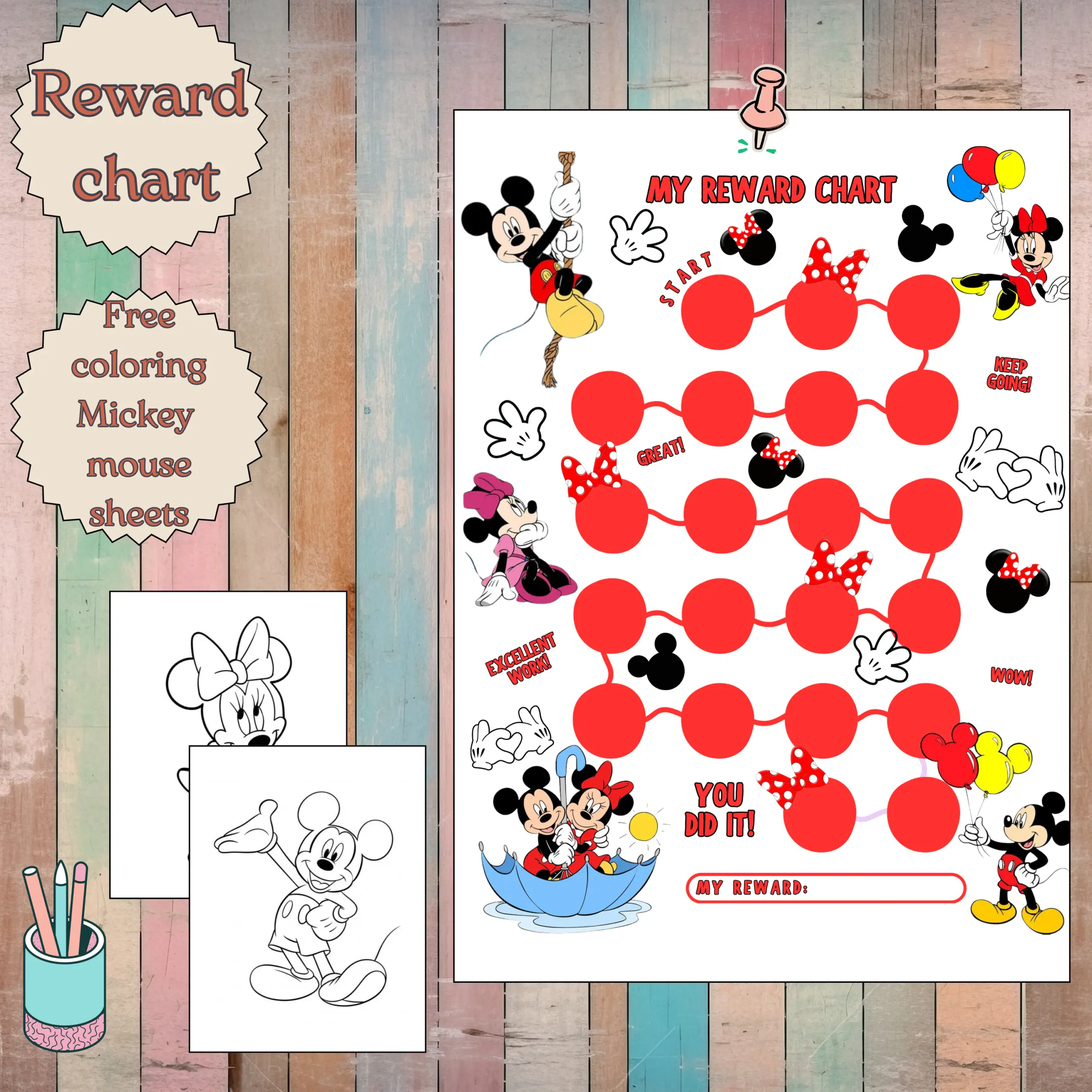 Minnie Mouse Printable Potty Reward Chart Minnie Mouse Printable Potty Reward Chart