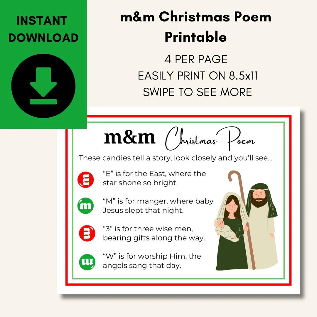 Mm Christmas Poem Printable Religious