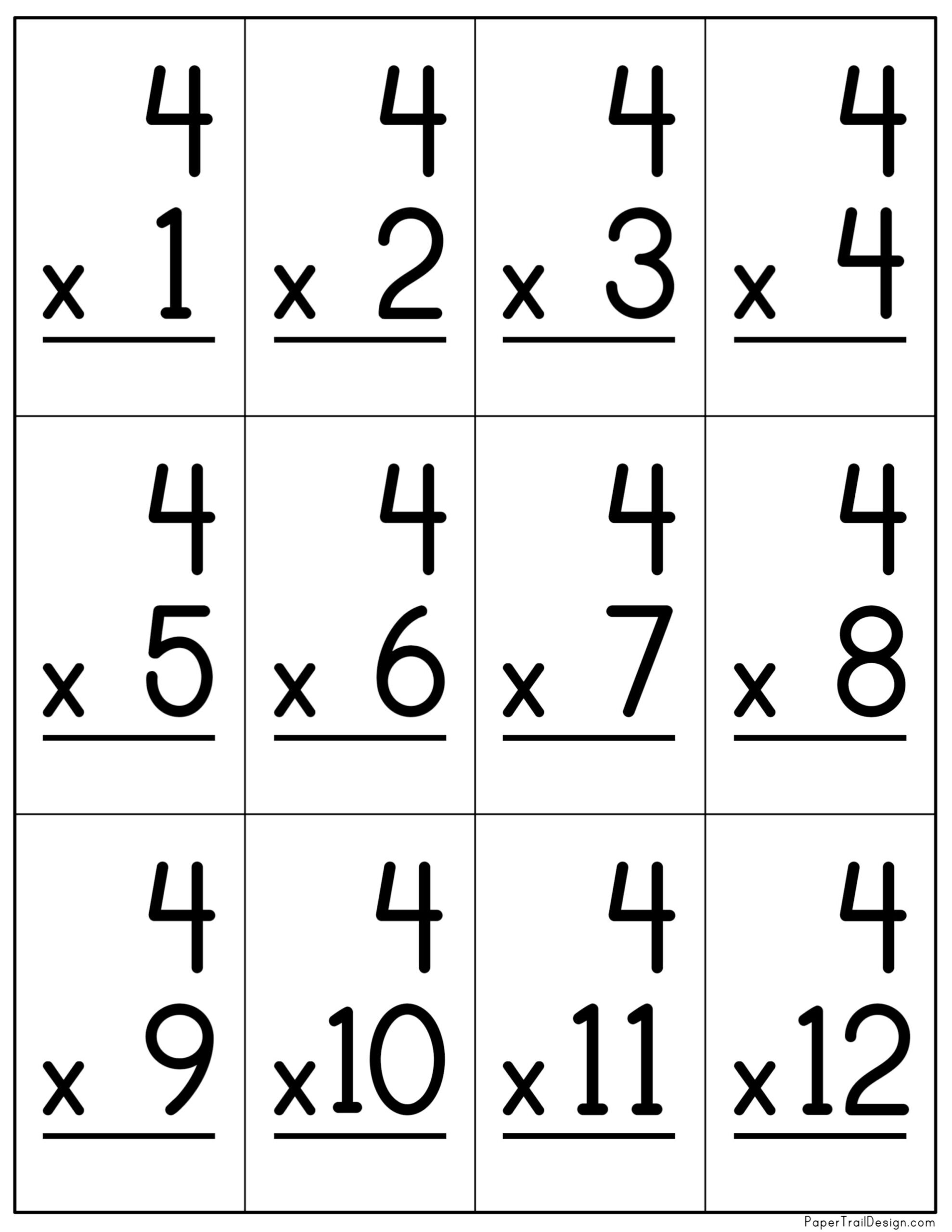 Multiplication Flash Cards