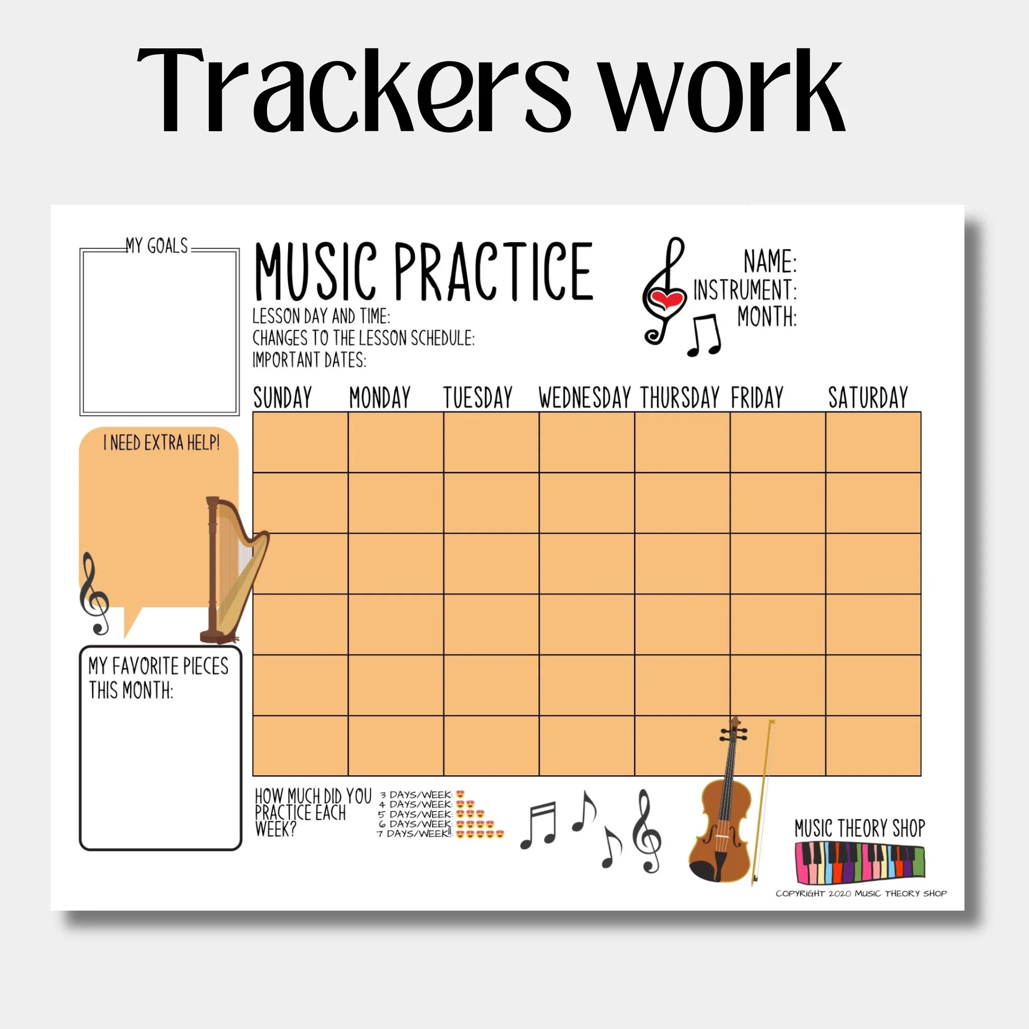 music practice chart printable free