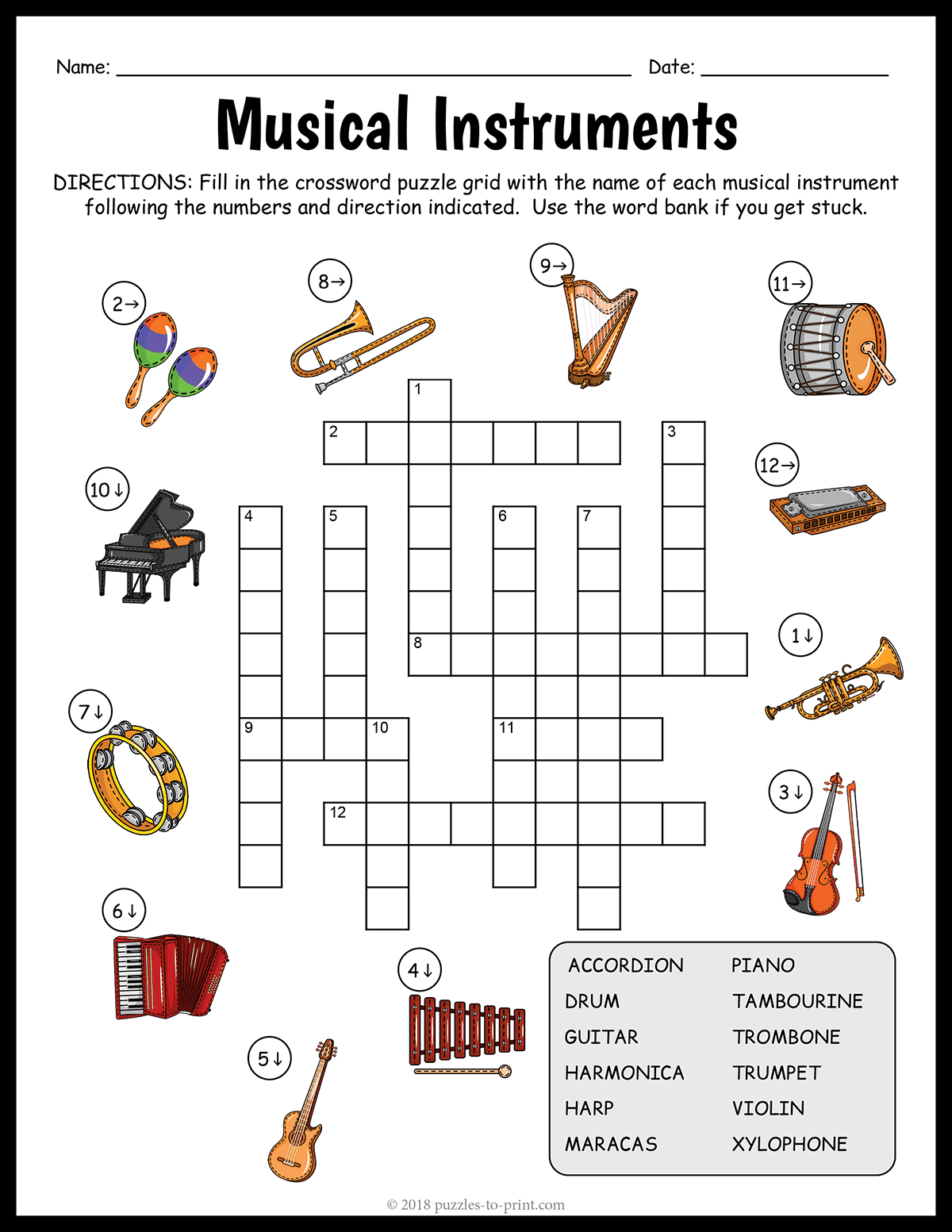 Musical Instruments Crossword shtml