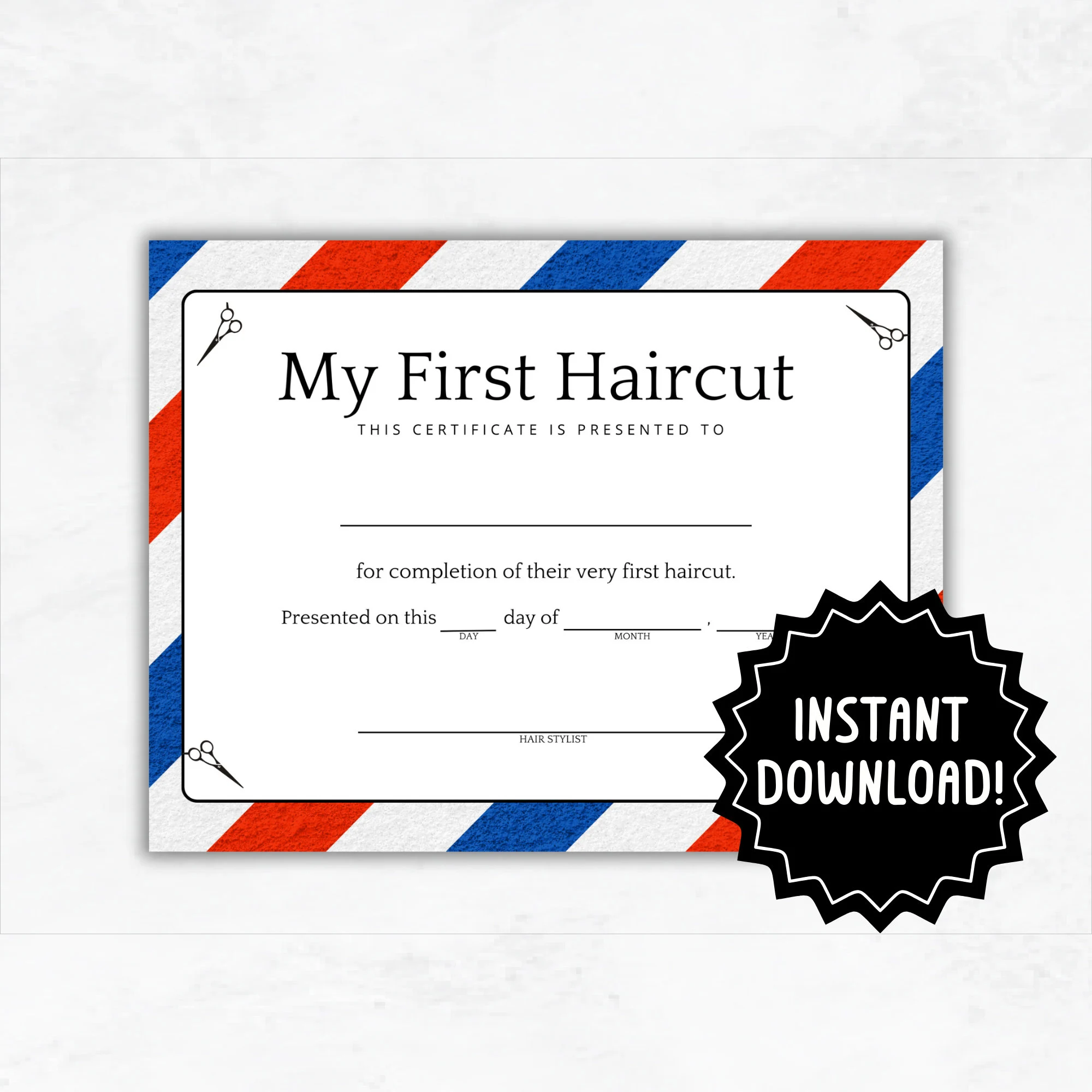 My First Haircut Certificate Printable My First Haircut Certificate Printable