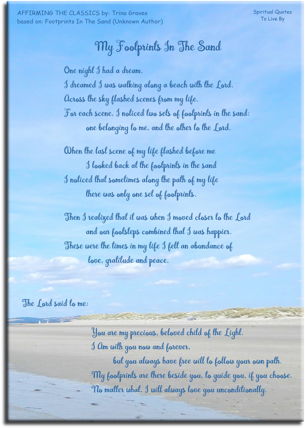 free printable footprints in the sand poem