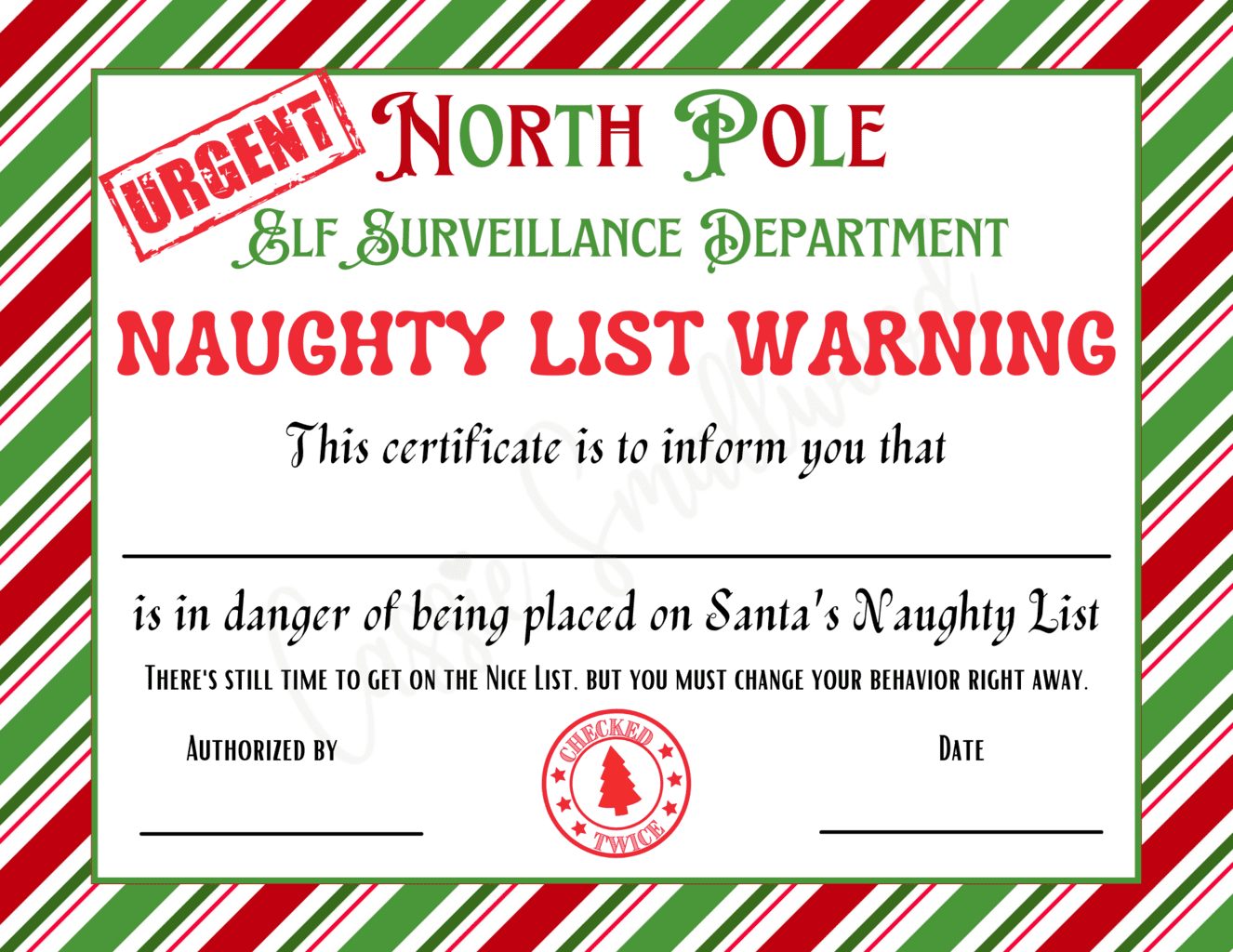 Naughty List Letters From Santa