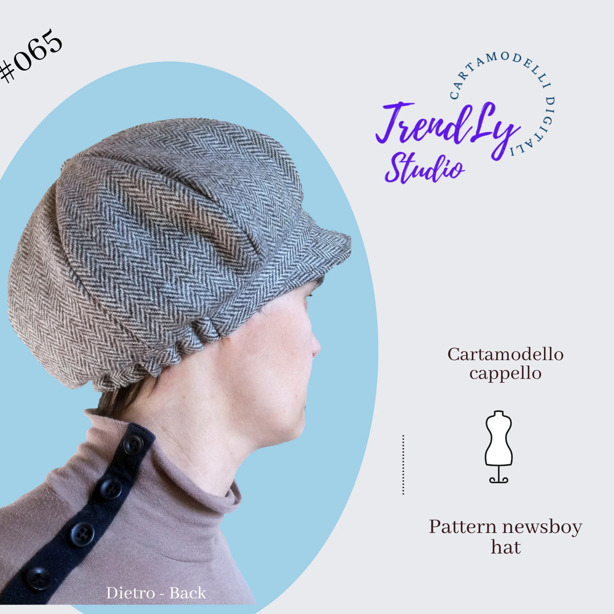 Newsboy Cap Pattern 065 Pdf Instant Newsboy Cap Pattern 065 Pdf Instant