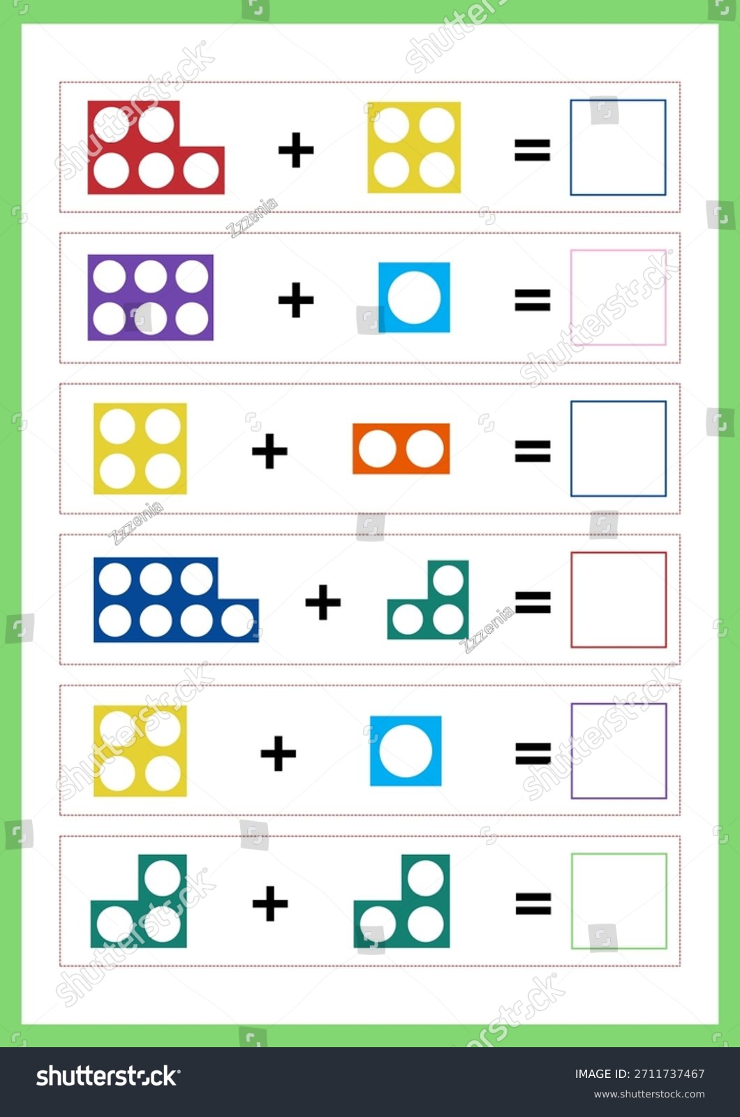 Numicon Math Learning Game Worksheet Kids 2711737467