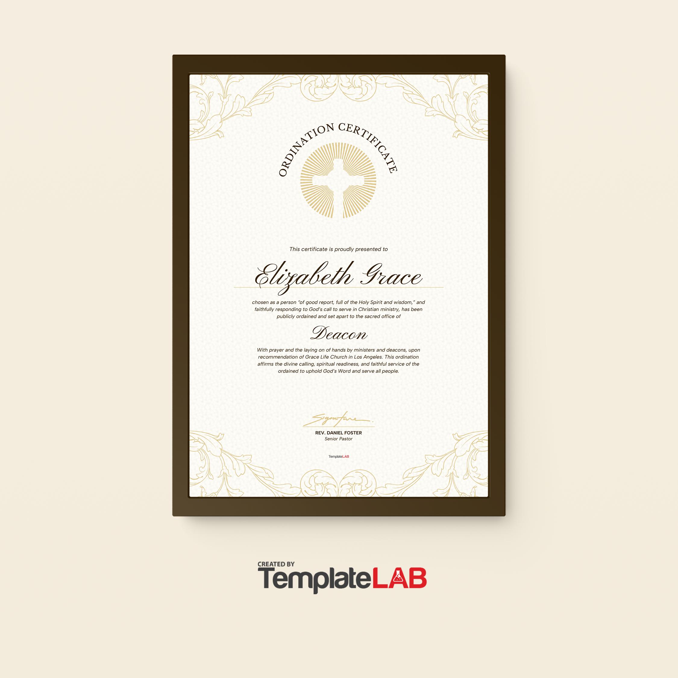 Ordination Certificate