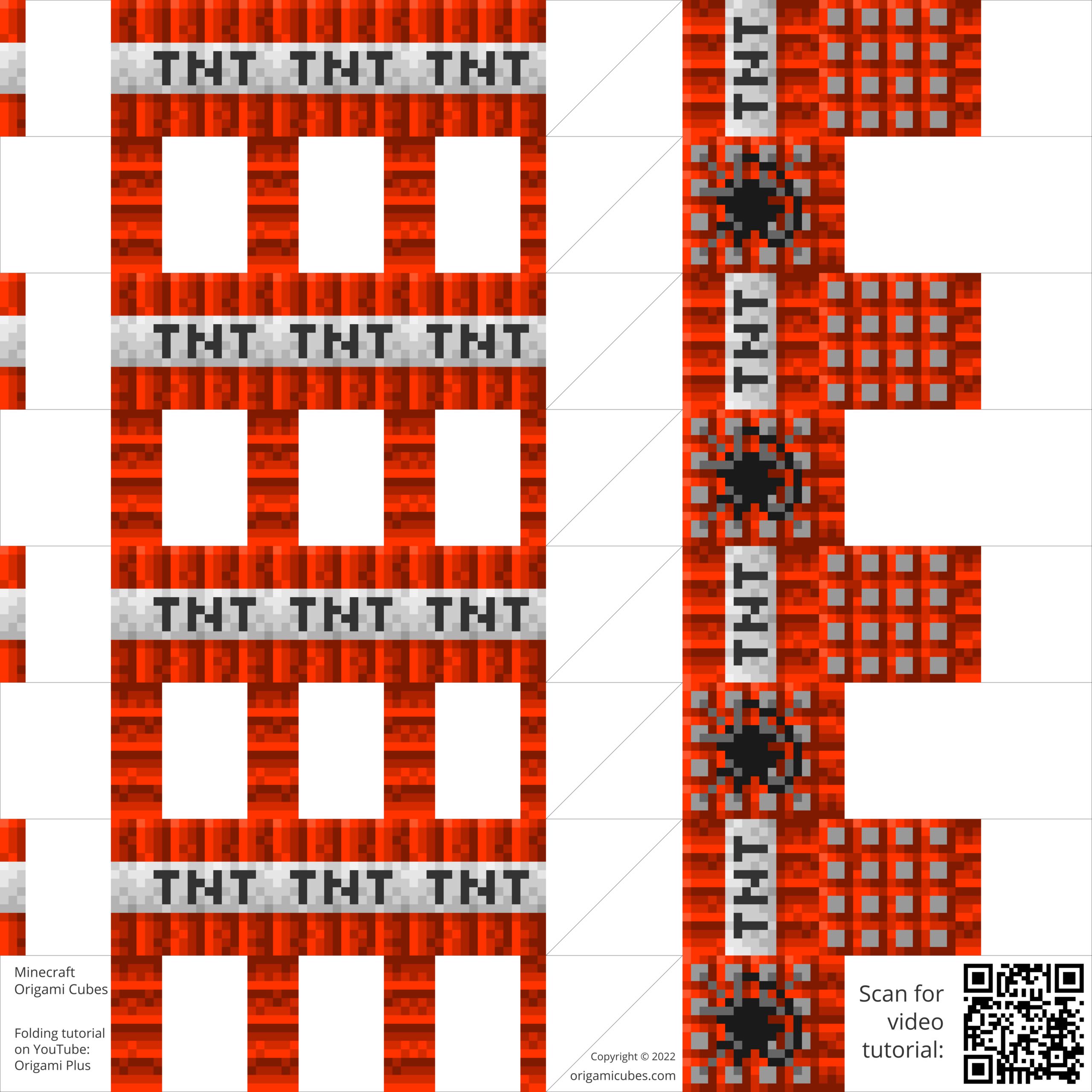 Origami Minecraft Tnt Block Texture And Template Origami Minecraft Tnt Block Texture And Template