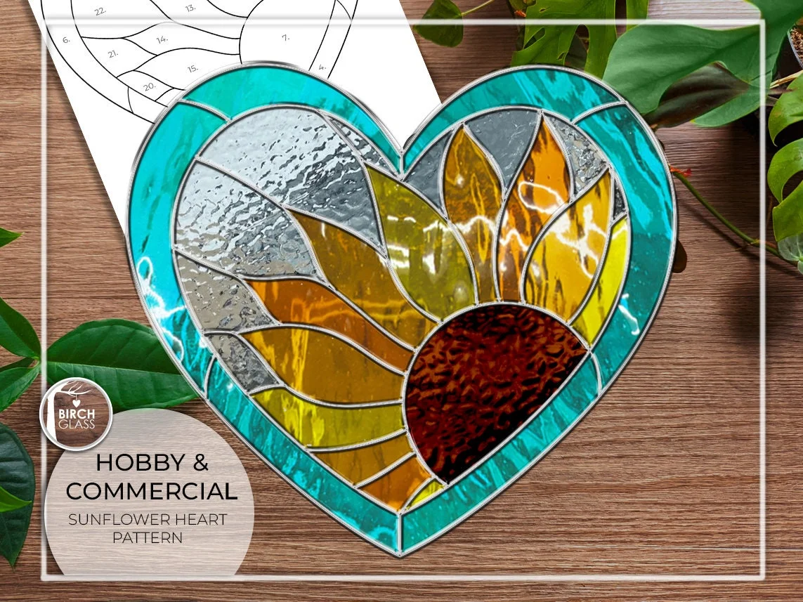 Pattern Sunflower Heart Stained Glass Pattern Pdf Digital Download Flowers Heart Love Panel Sun Flower Easy Beginner Pattern Sunflower Heart Stained Glass Pattern Pdf Digital Download Flowers Heart Love Panel Sun Flower Easy Beginner