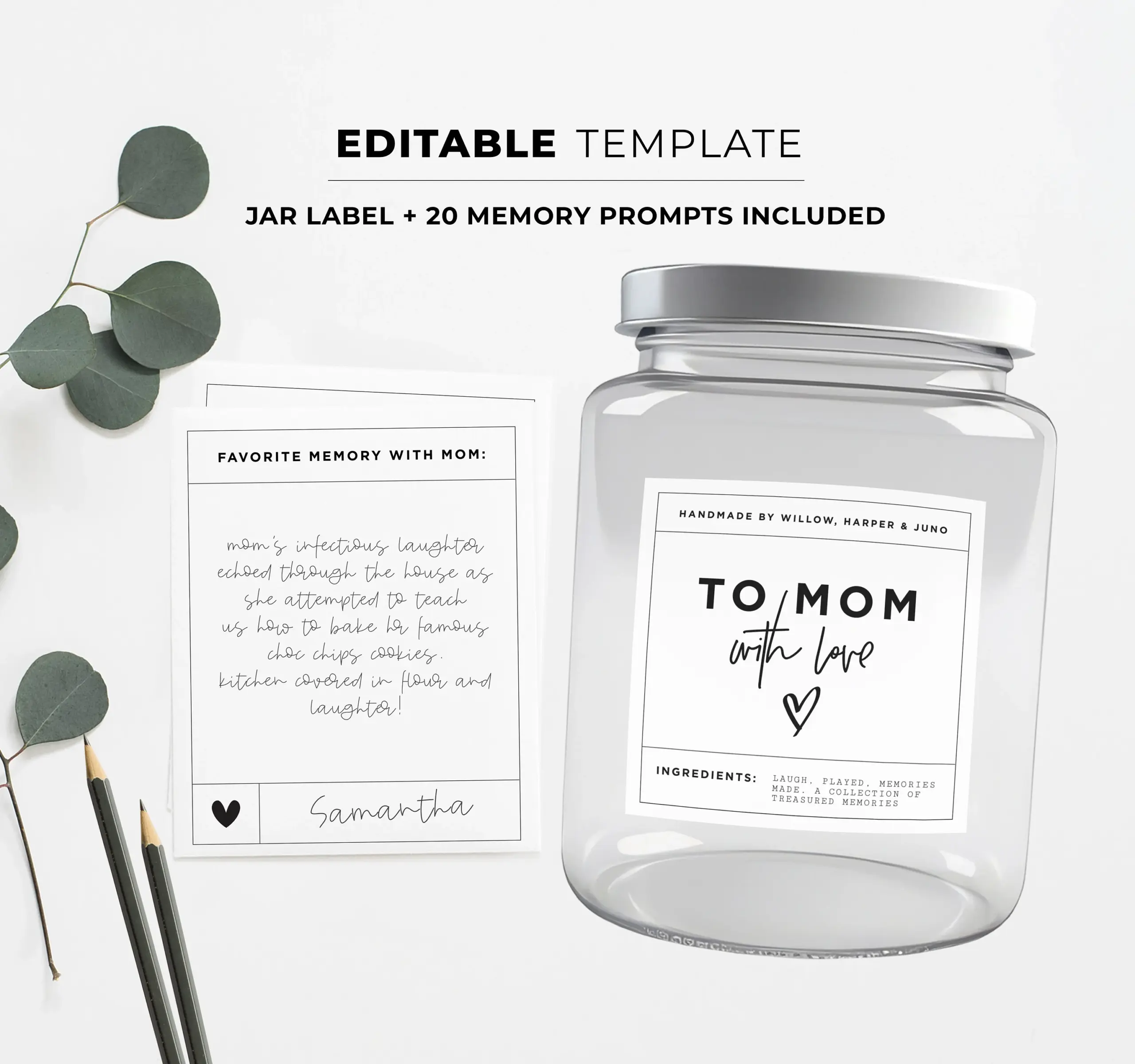 Personalized Memory Jar For Mom