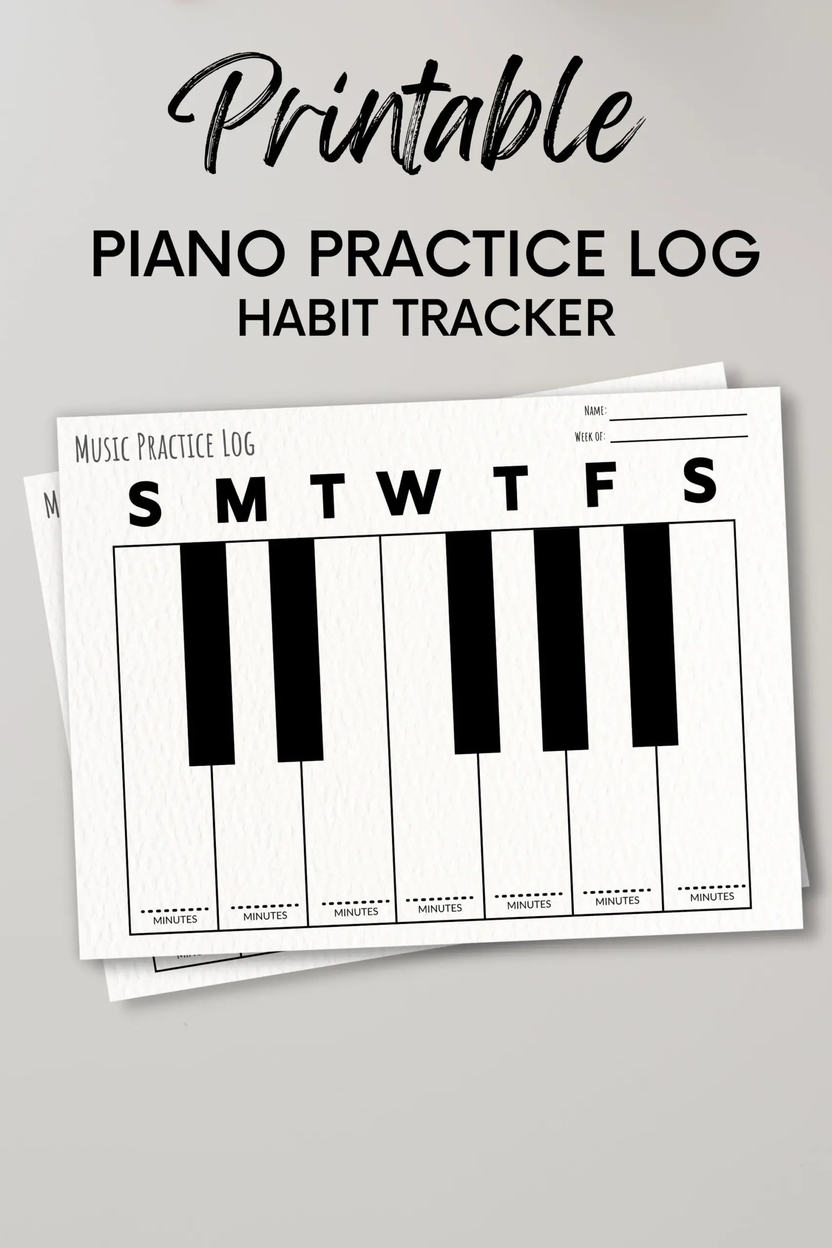 free printable piano practice chart