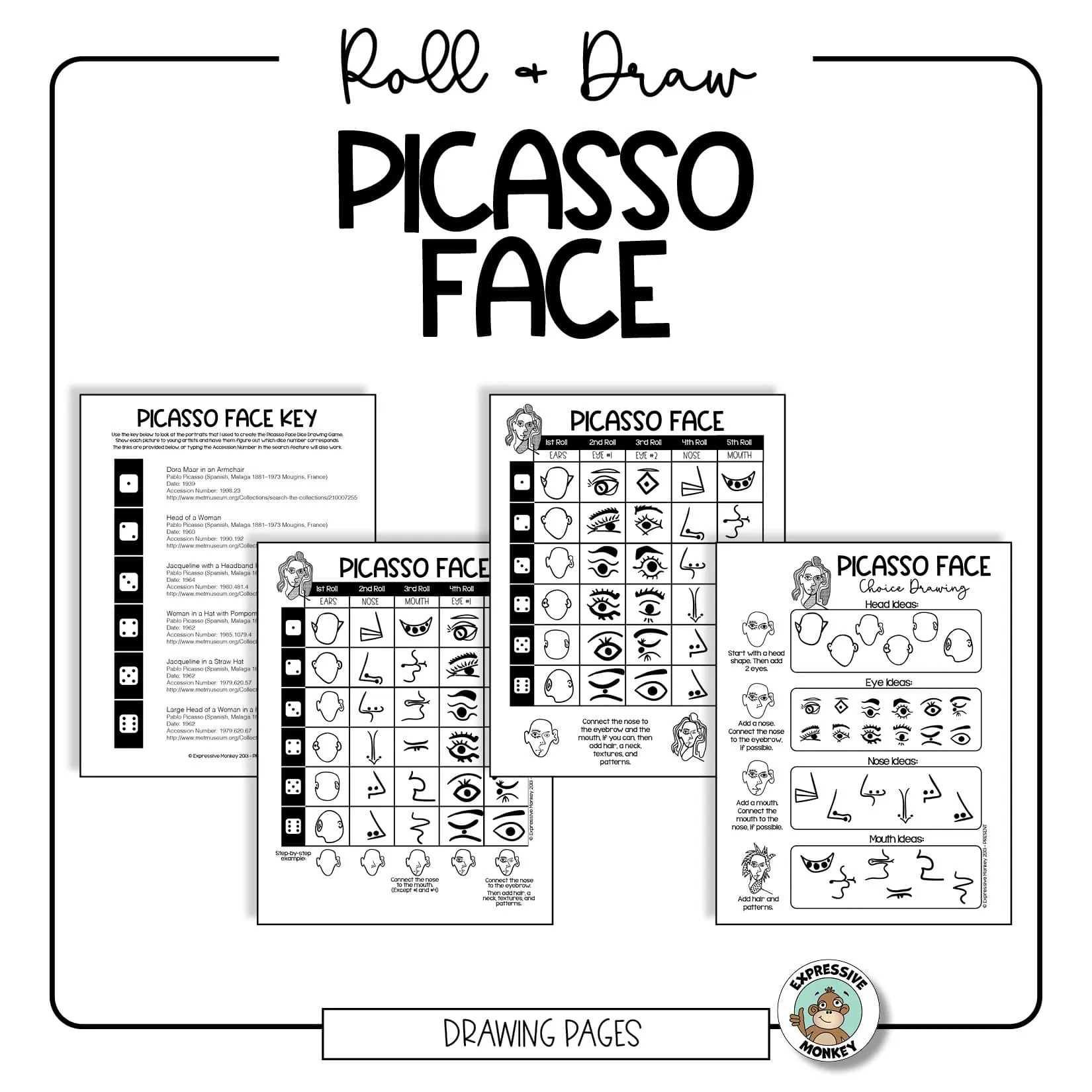 Picasso Face Roll Draw Activity