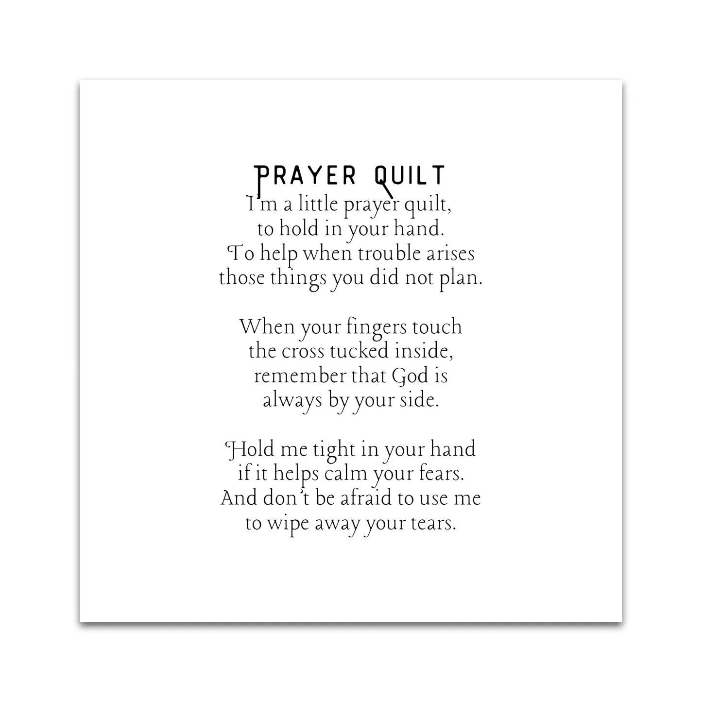 Pocket Prayer Quilt Labels