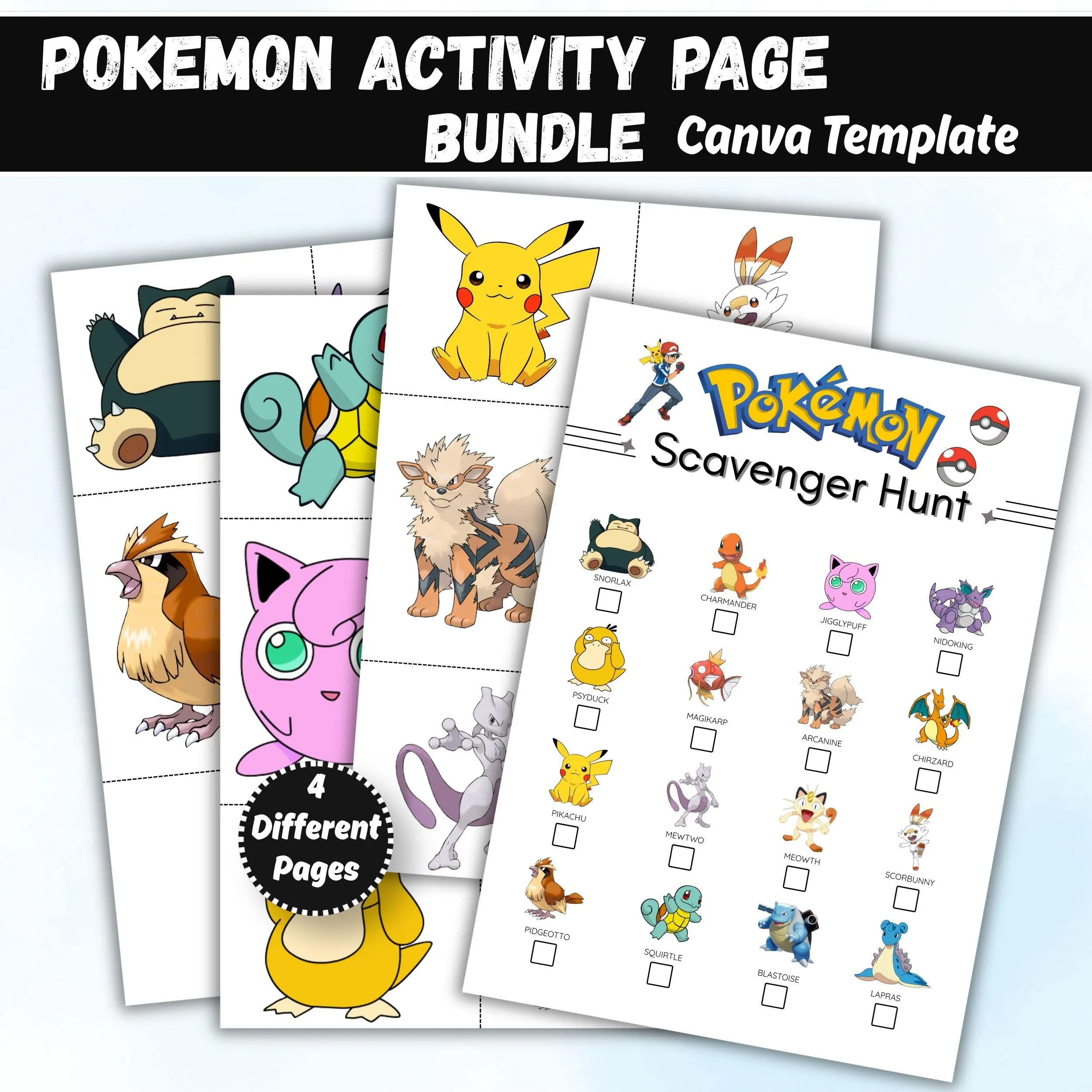 free printable pokemon scavenger hunt printable