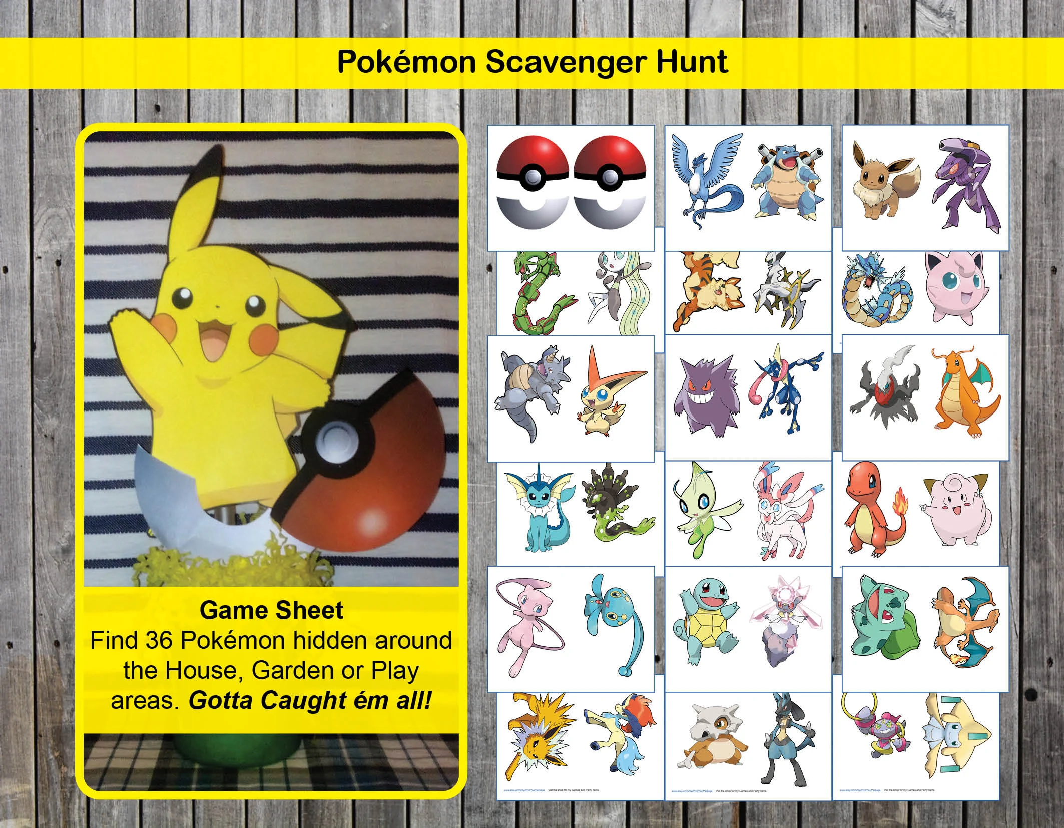 Pokemon Hunting Game Printable Scavenger